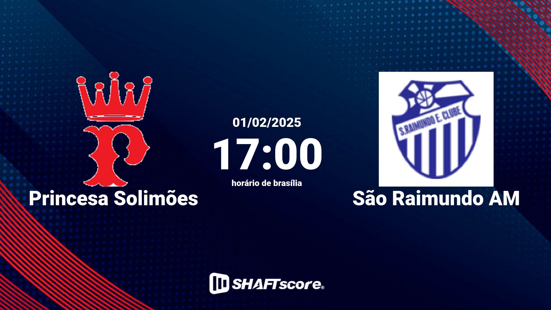 Estatísticas do jogo Princesa Solimões vs São Raimundo AM 01.02 17:00