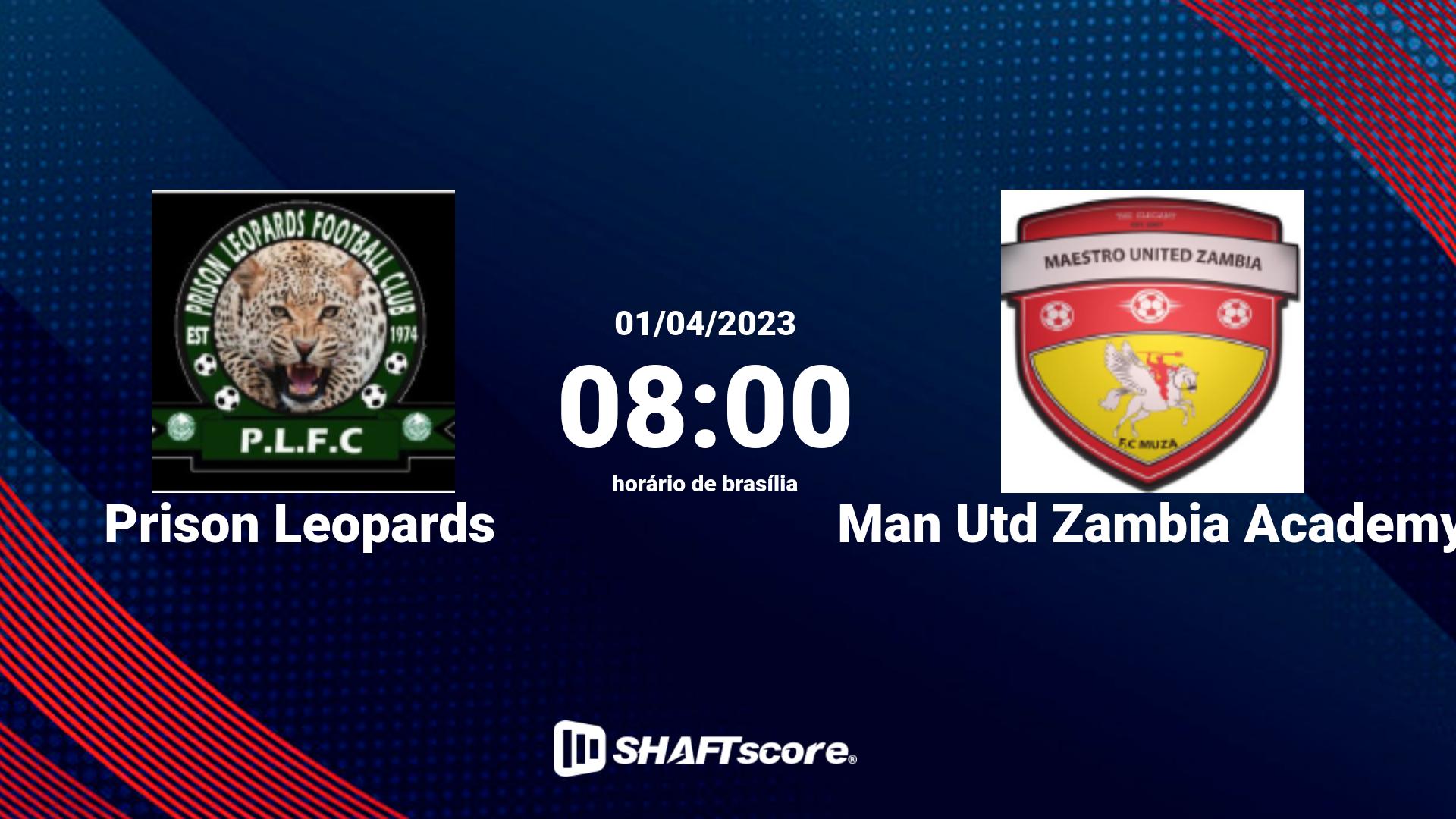 Estatísticas do jogo Prison Leopards vs Man Utd Zambia Academy 01.04 08:00