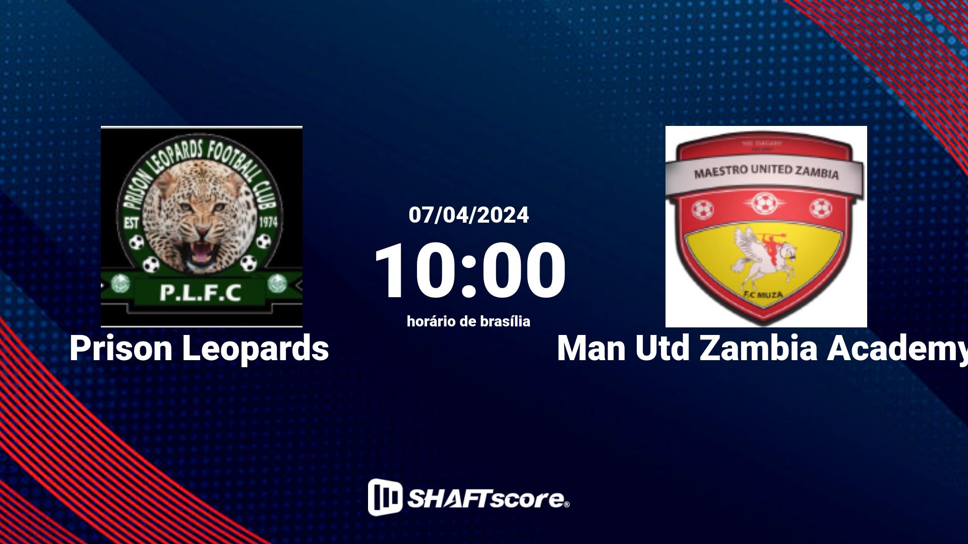 Estatísticas do jogo Prison Leopards vs Man Utd Zambia Academy 07.04 10:00