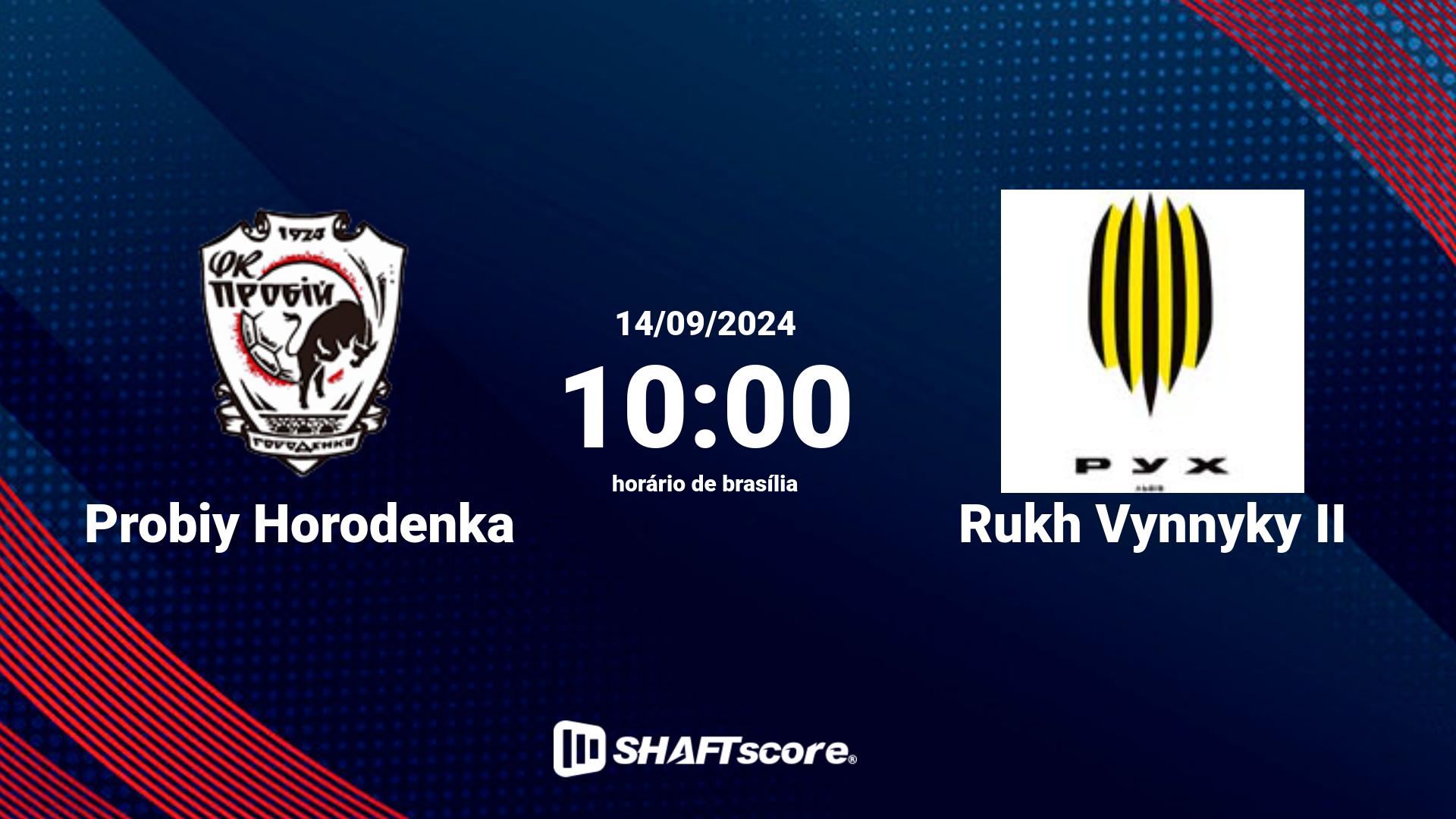 Estatísticas do jogo Probiy Horodenka vs Rukh Vynnyky II 14.09 10:00