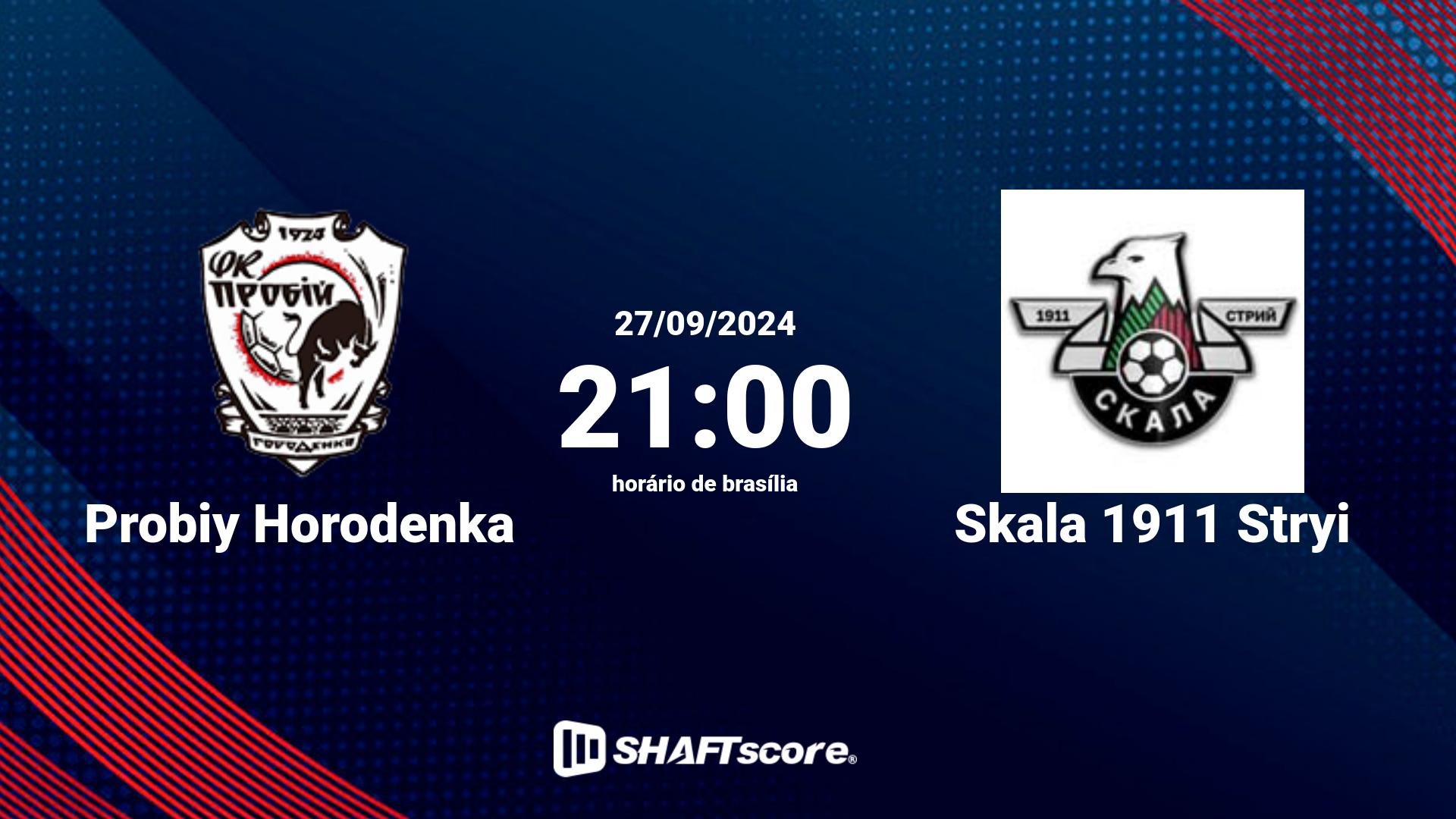 Estatísticas do jogo Probiy Horodenka vs Skala 1911 Stryi 27.09 21:00