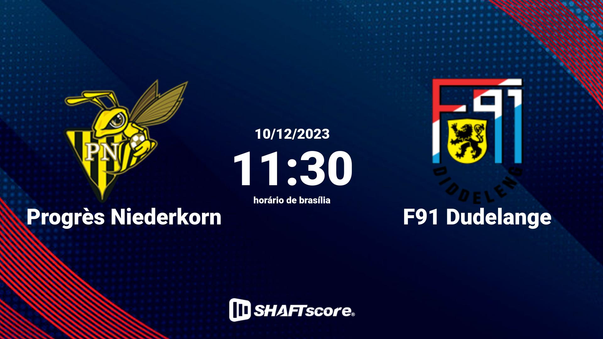 Estatísticas do jogo Progrès Niederkorn vs F91 Dudelange 10.12 11:30