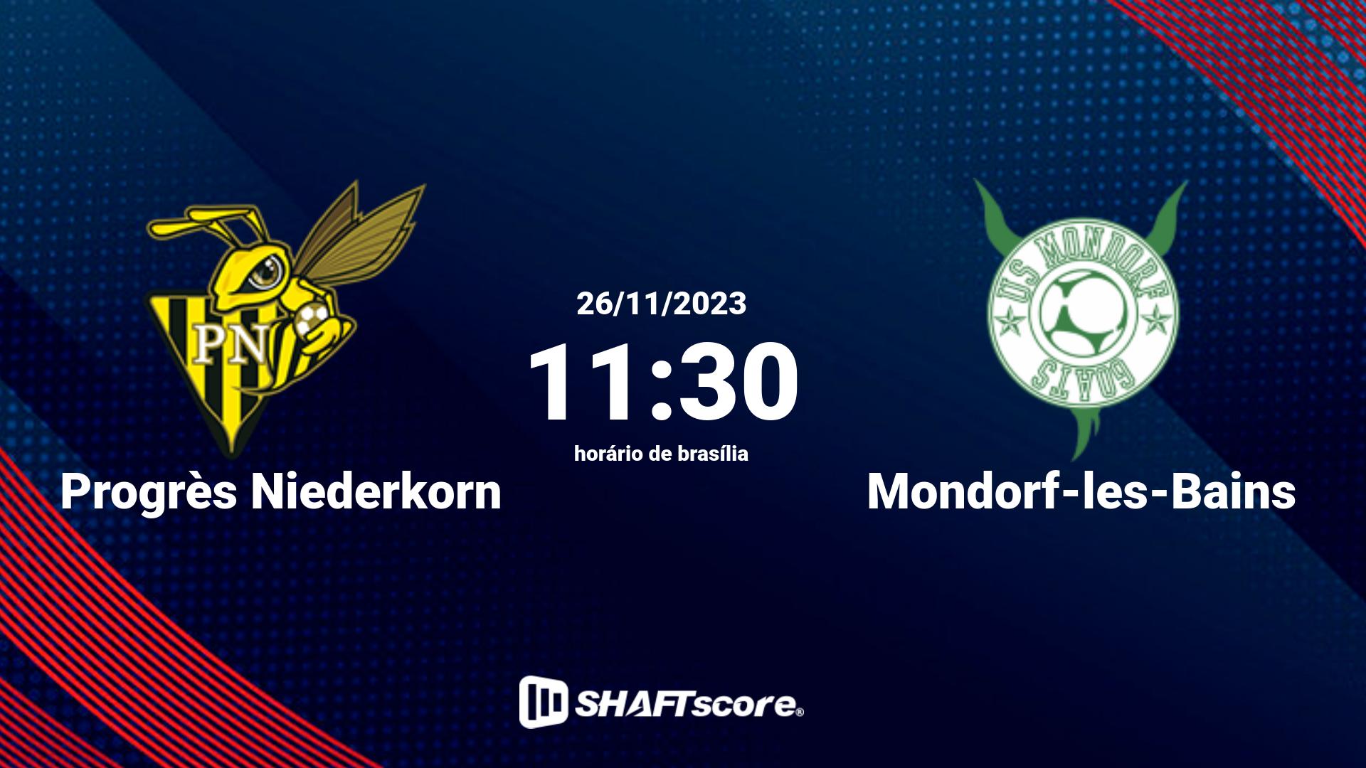 Estatísticas do jogo Progrès Niederkorn vs Mondorf-les-Bains 26.11 11:30