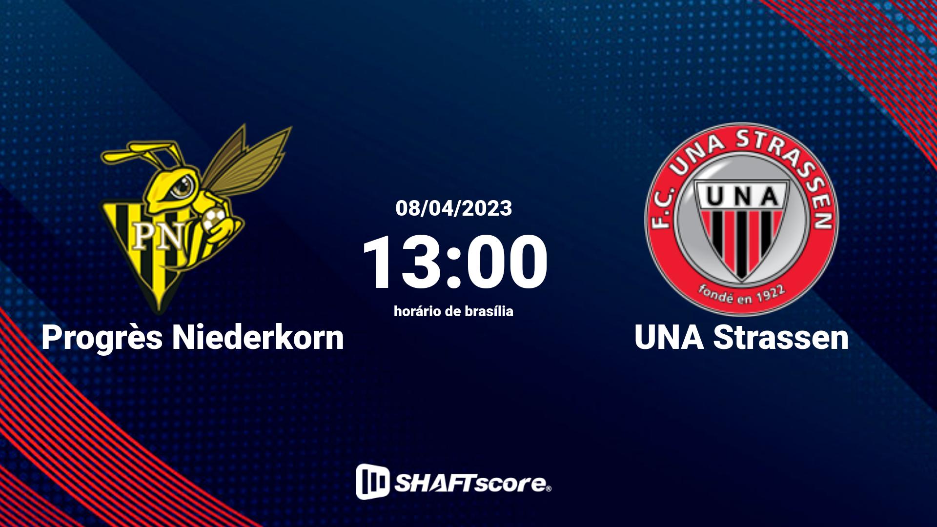 Estatísticas do jogo Progrès Niederkorn vs UNA Strassen 08.04 13:00