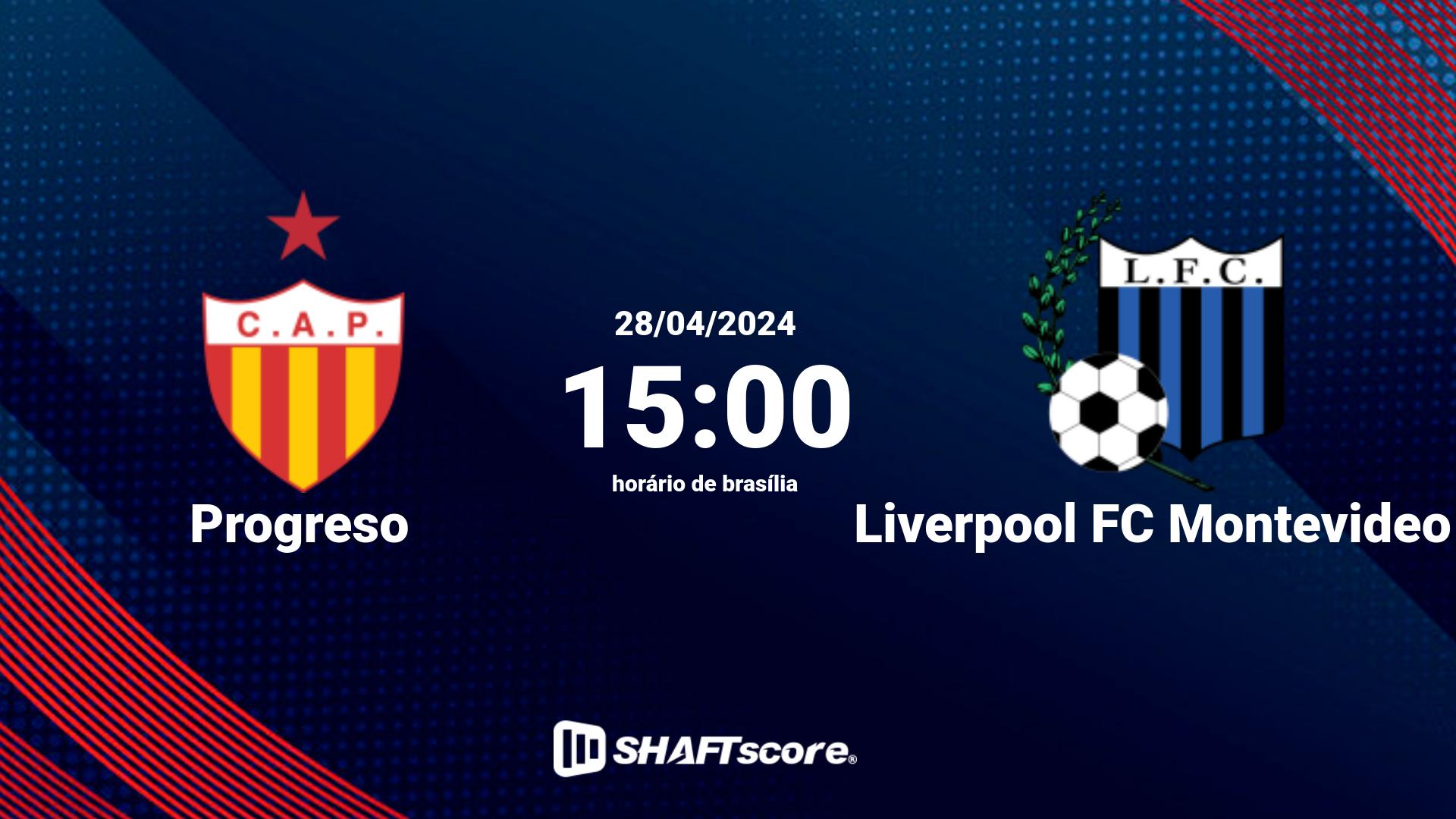 Estatísticas do jogo Progreso vs Liverpool FC Montevideo 28.04 15:00