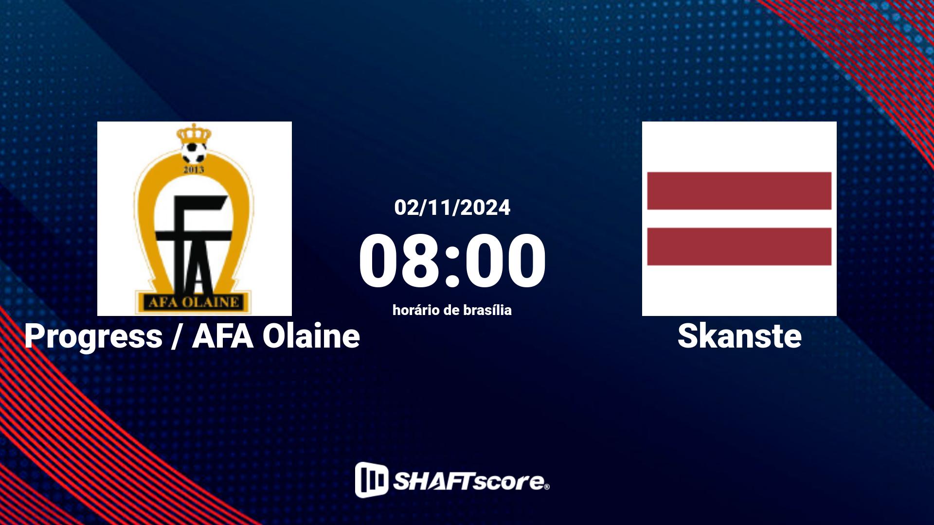 Estatísticas do jogo Progress / AFA Olaine vs Skanste 02.11 08:00