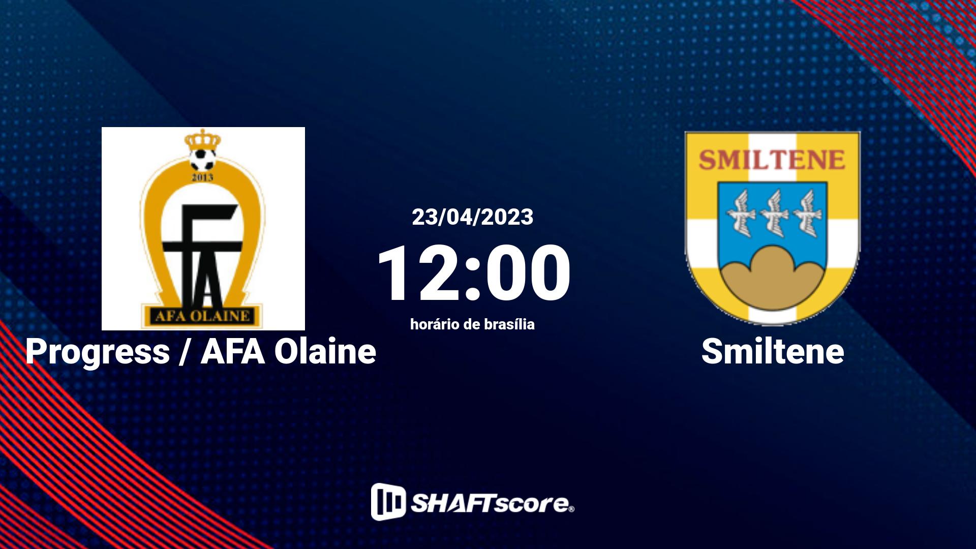 Estatísticas do jogo Progress / AFA Olaine vs Smiltene 23.04 12:00