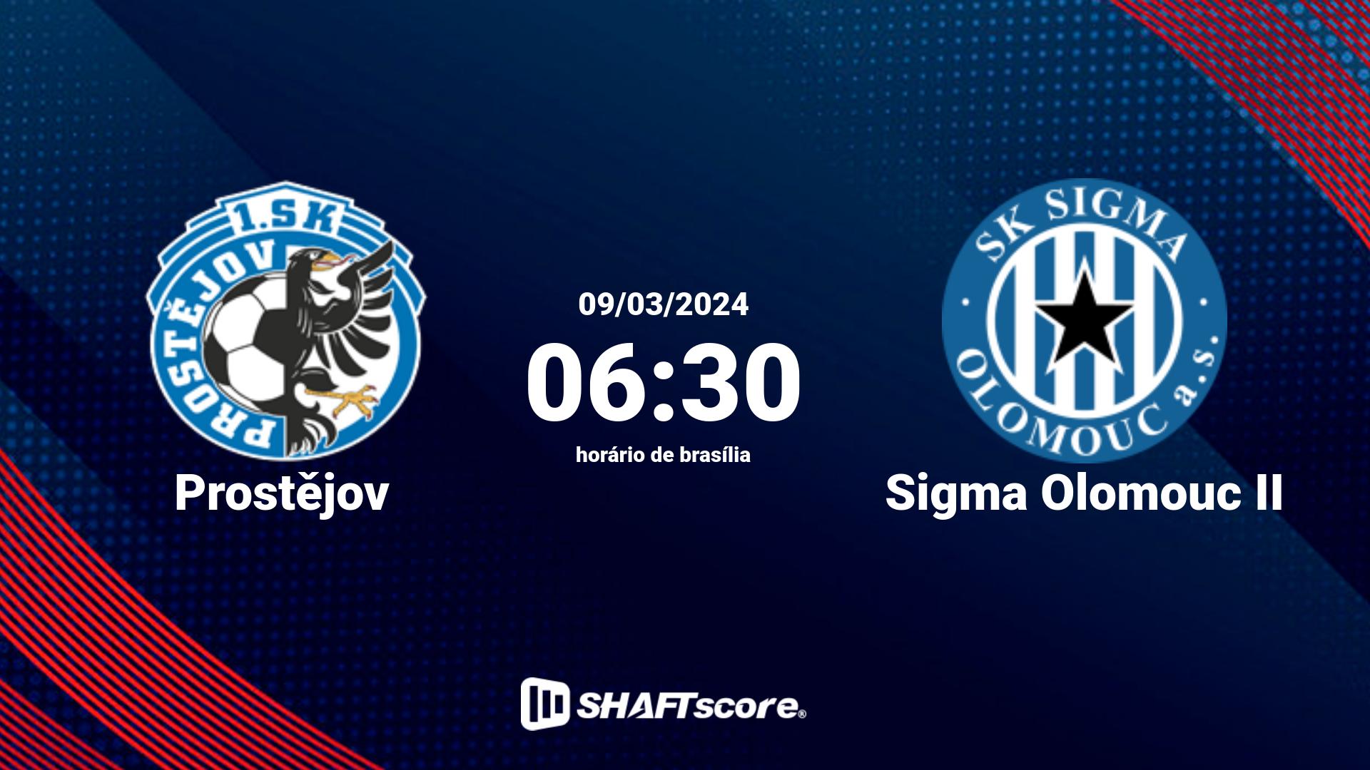 Estatísticas do jogo Prostějov vs Sigma Olomouc II 09.03 06:30