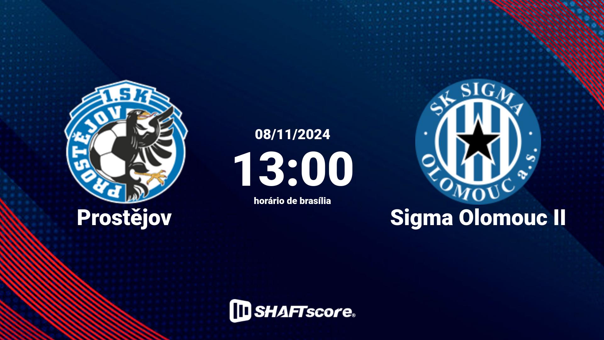 Estatísticas do jogo Prostějov vs Sigma Olomouc II 08.11 13:00