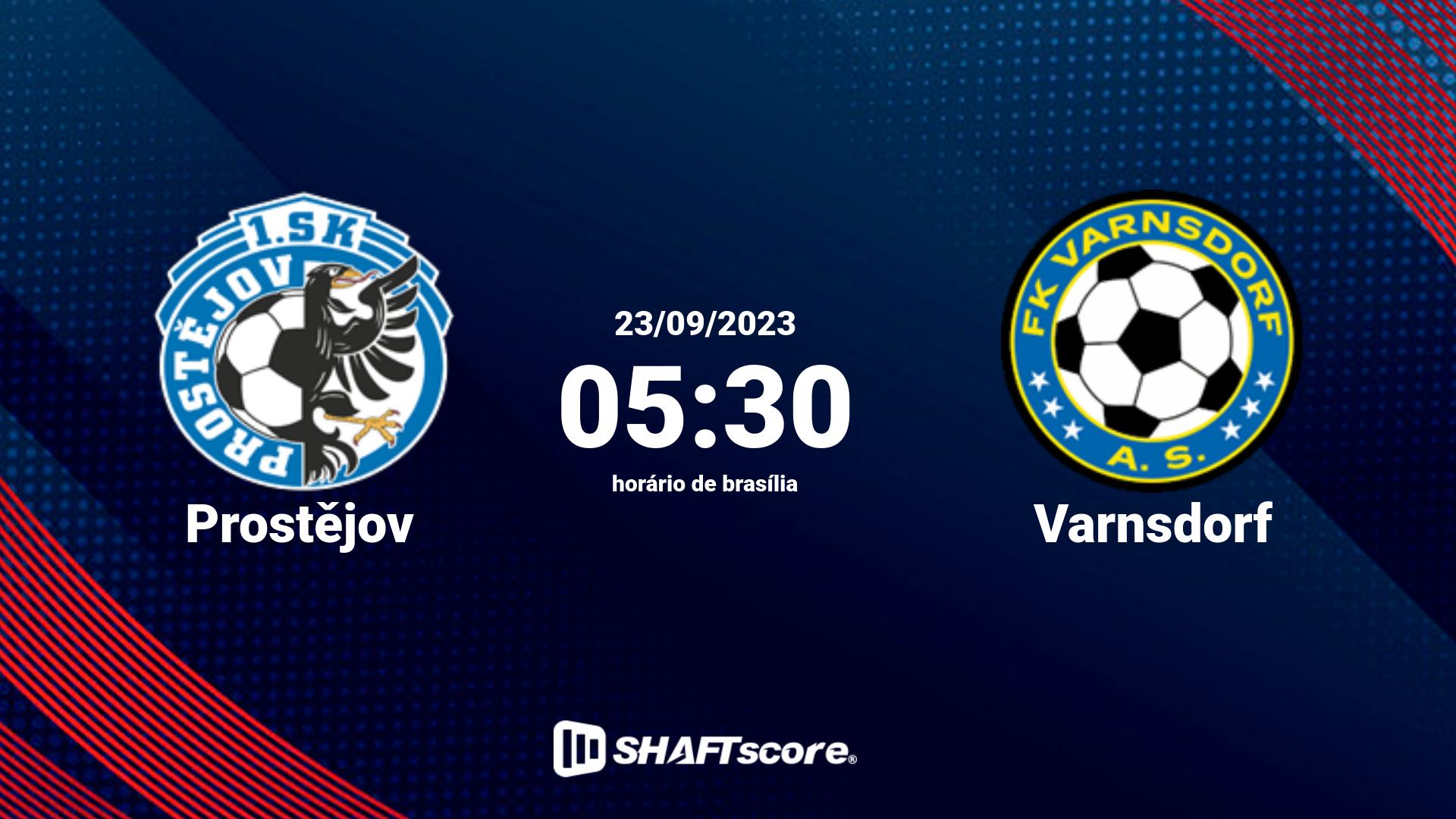 Estatísticas do jogo Prostějov vs Varnsdorf 23.09 05:30