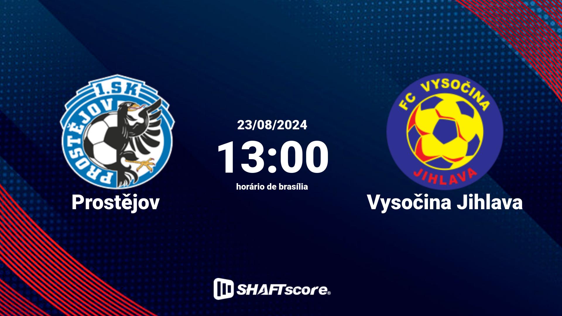 Estatísticas do jogo Prostějov vs Vysočina Jihlava 23.08 13:00