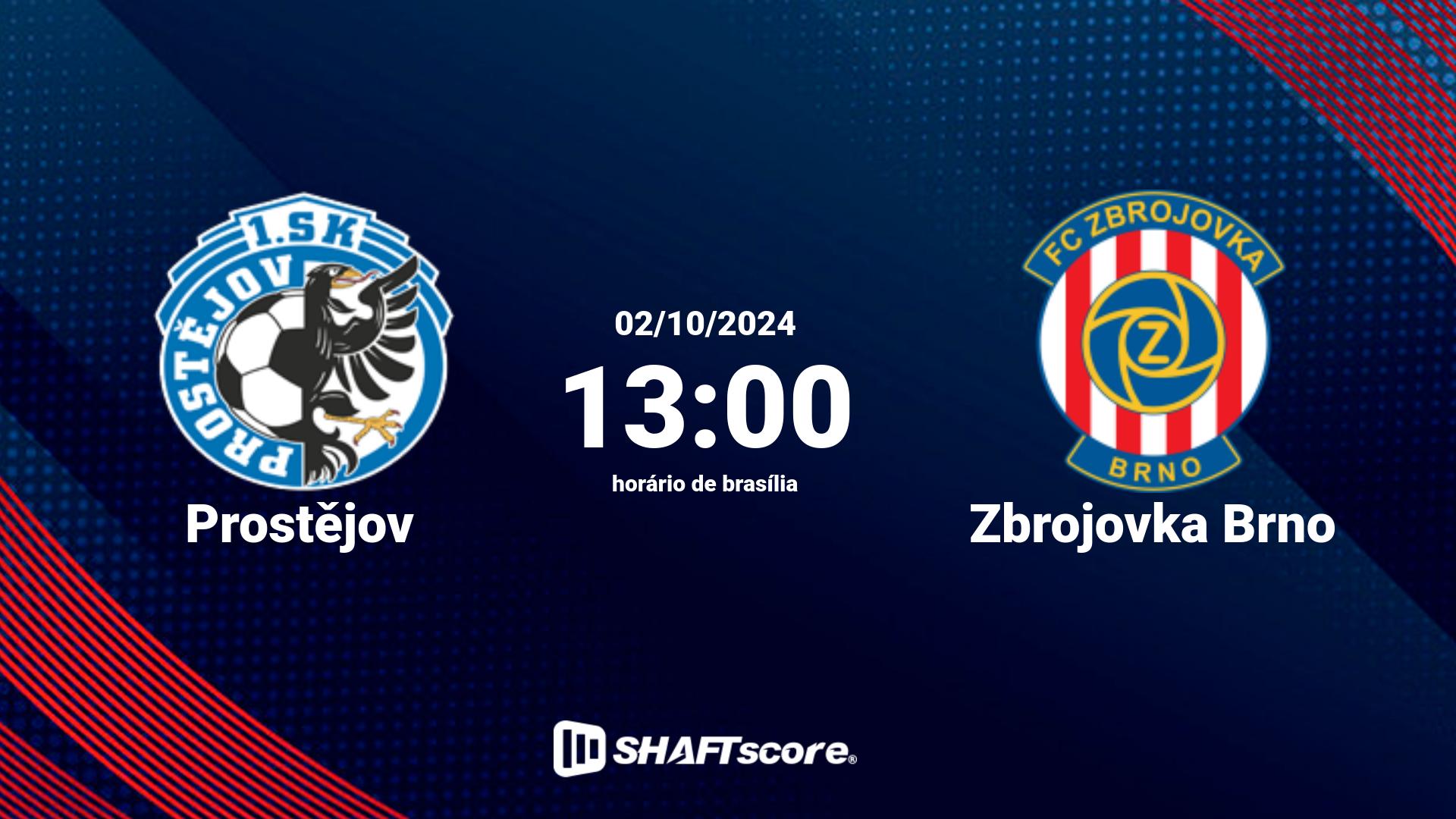 Estatísticas do jogo Prostějov vs Zbrojovka Brno 02.10 13:00