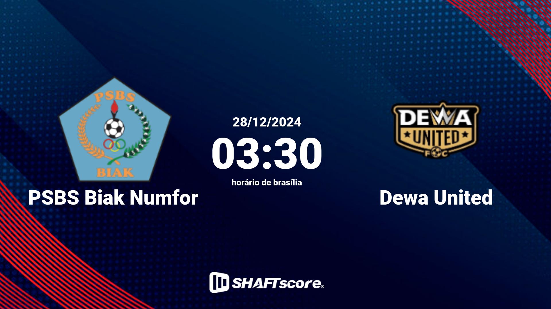 Estatísticas do jogo PSBS Biak Numfor vs Dewa United 28.12 03:30