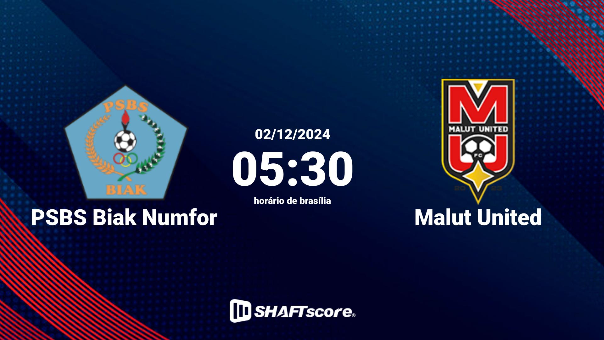 Estatísticas do jogo PSBS Biak Numfor vs Malut United 02.12 05:30