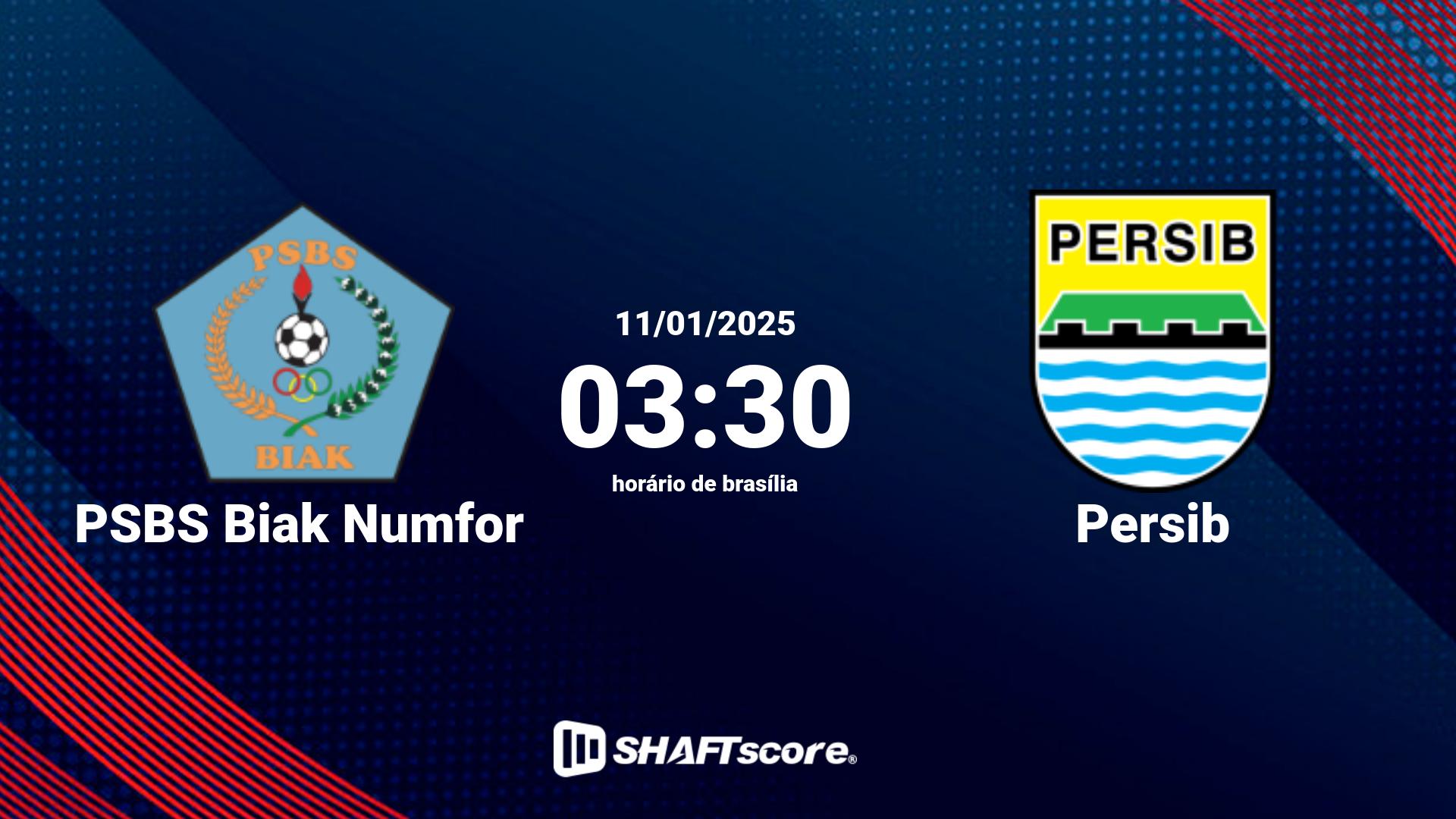 Estatísticas do jogo PSBS Biak Numfor vs Persib 11.01 03:30