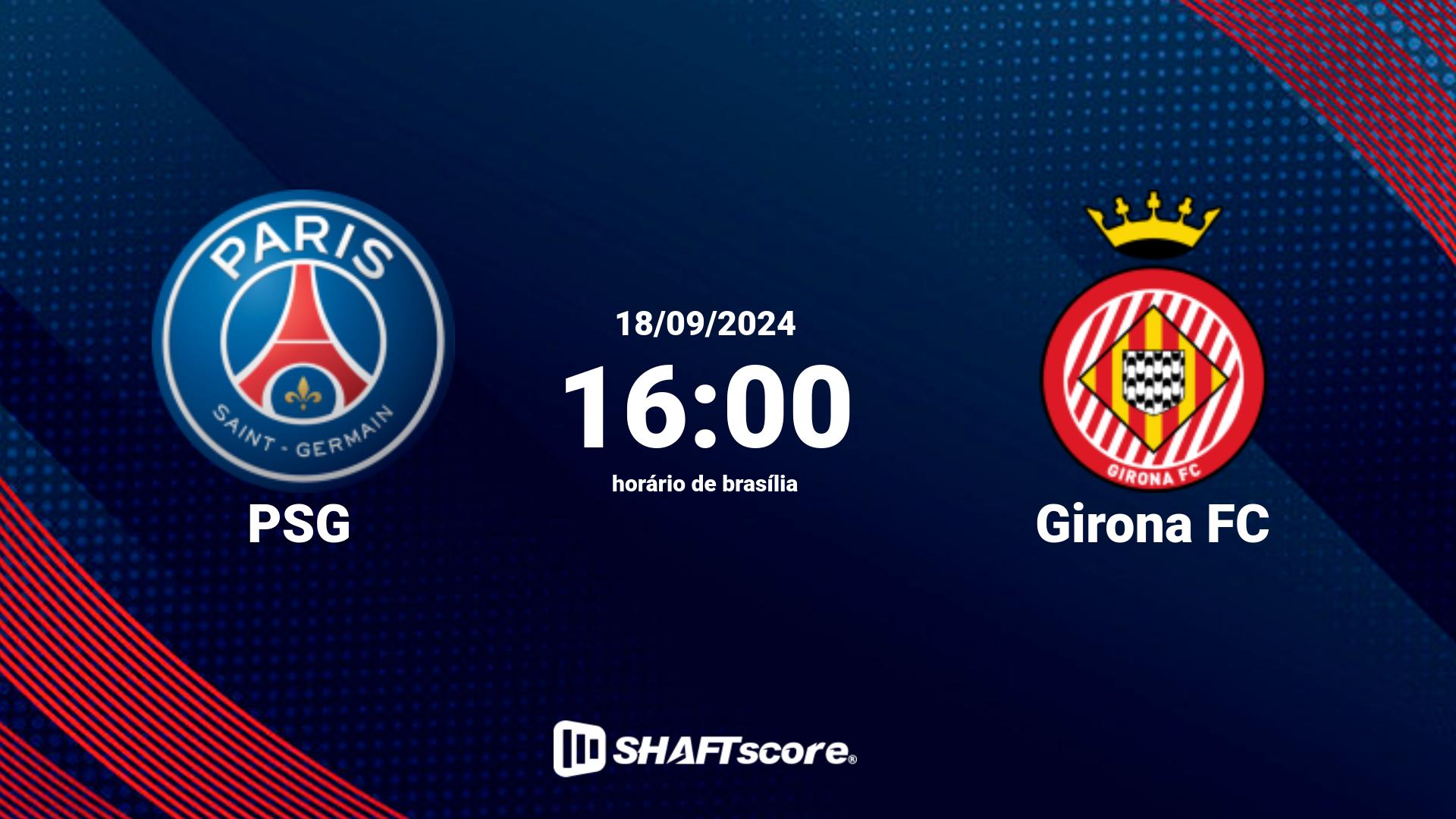 Estatísticas do jogo PSG vs Girona FC 18.09 16:00