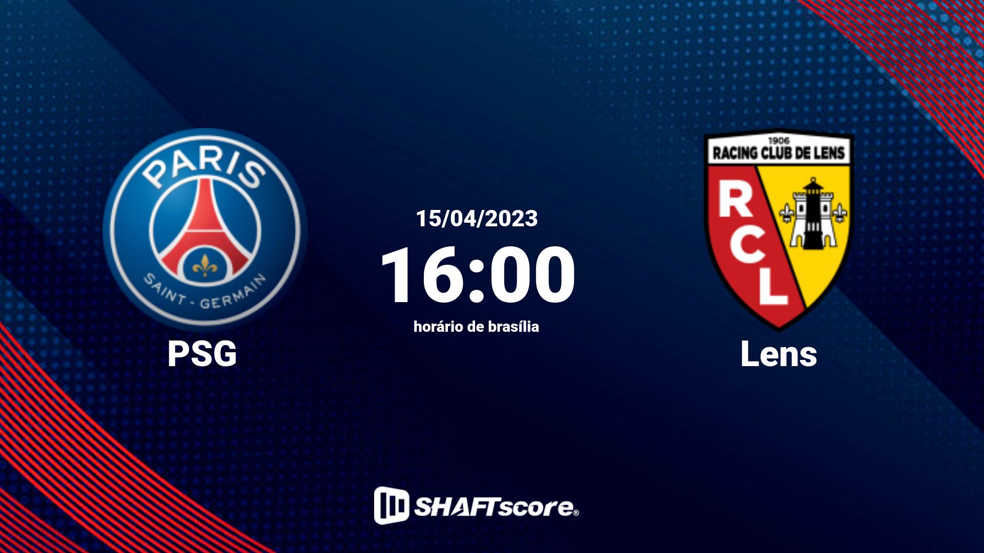 Estatísticas do jogo PSG vs Lens 15.04 16:00