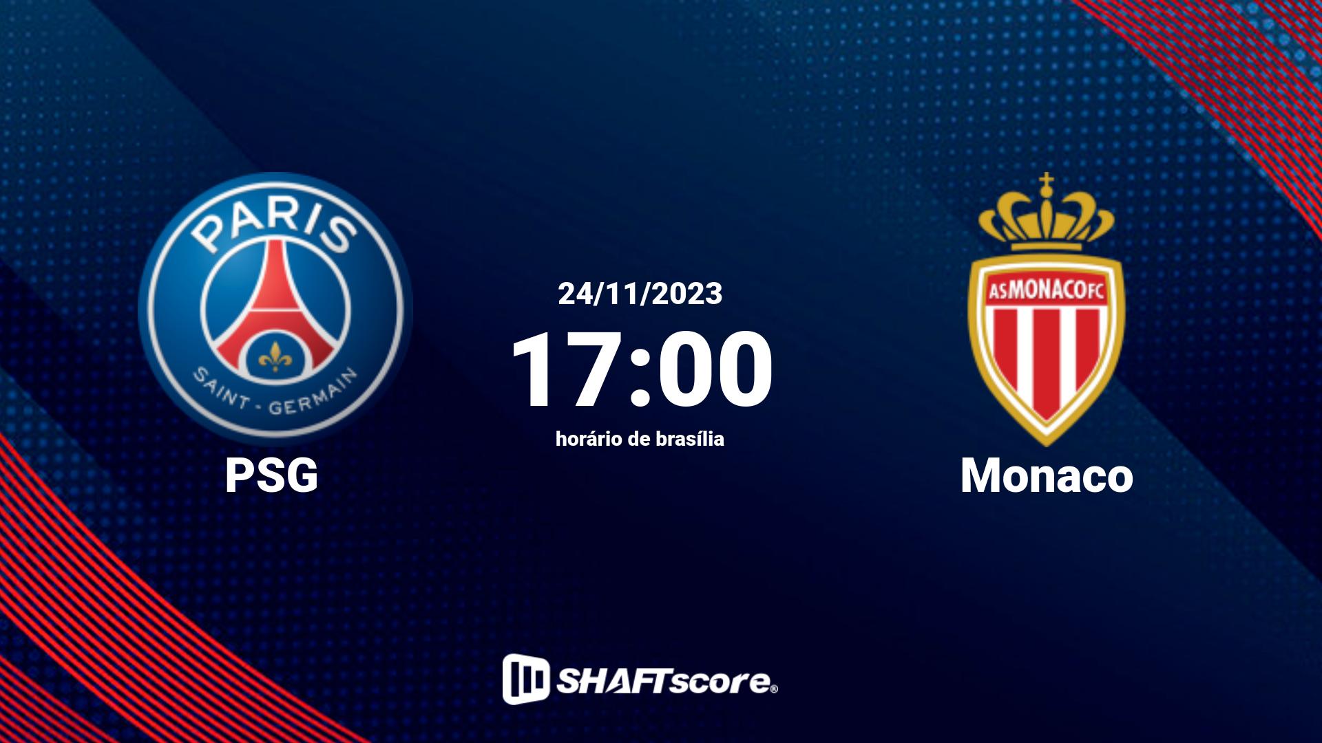 Estatísticas do jogo PSG vs Monaco 24.11 17:00