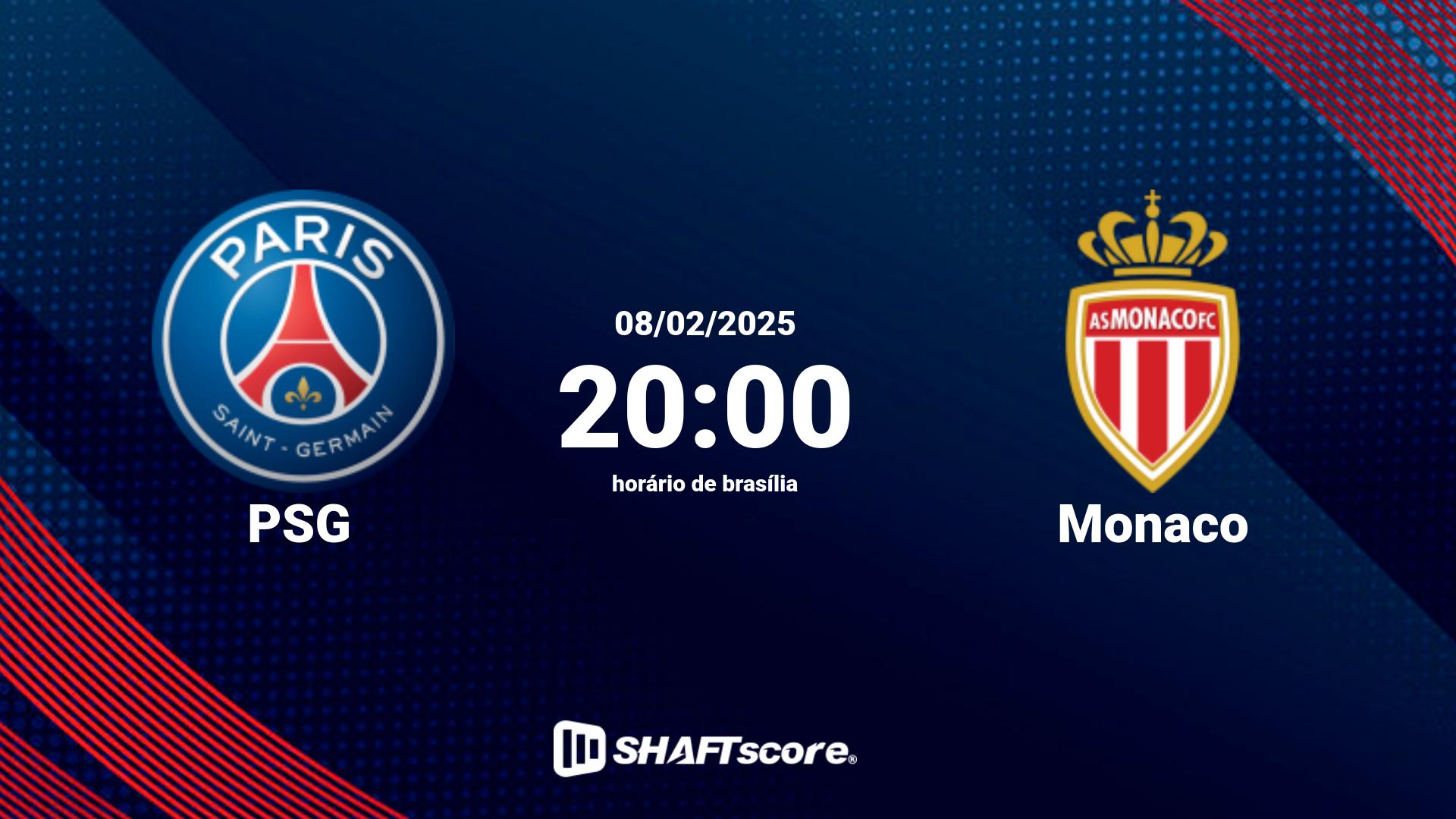 Estatísticas do jogo PSG vs Monaco 08.02 20:00