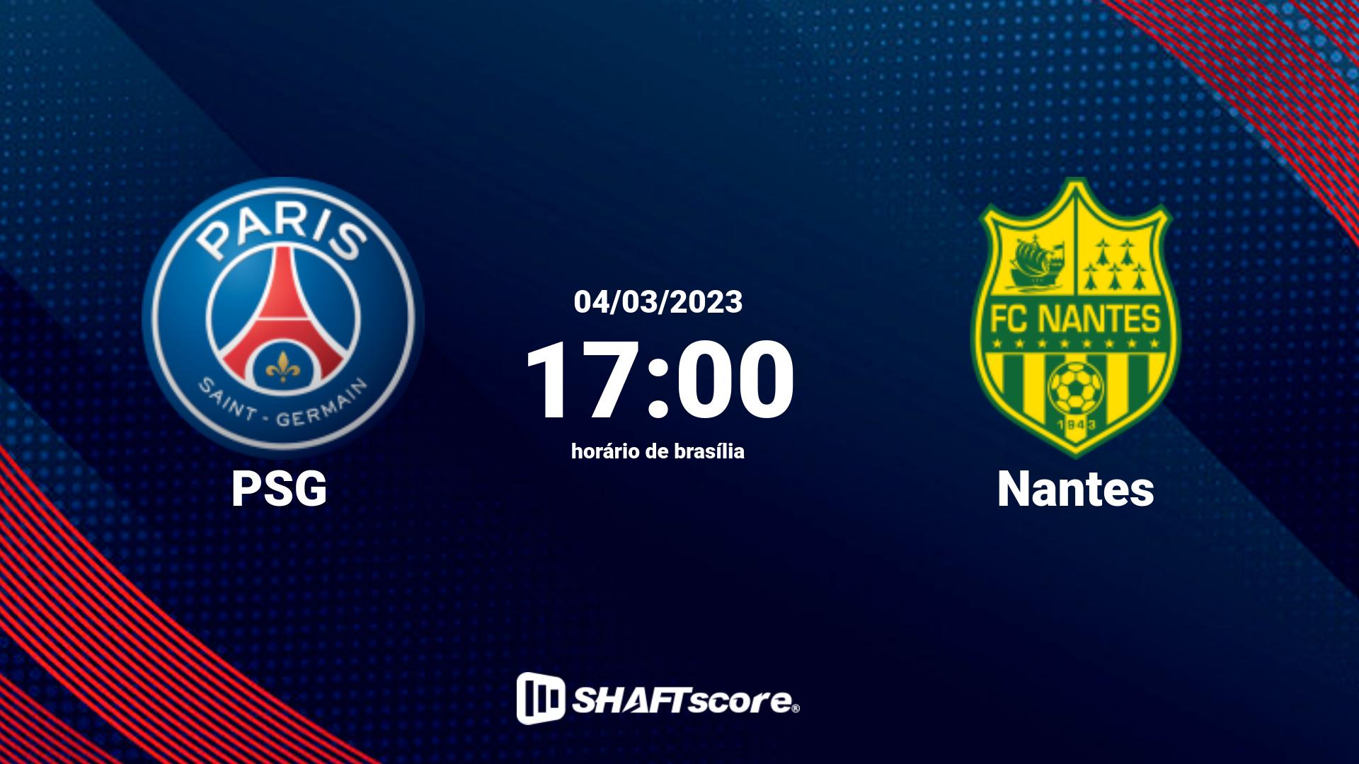 Estatísticas do jogo PSG vs Nantes 04.03 17:00