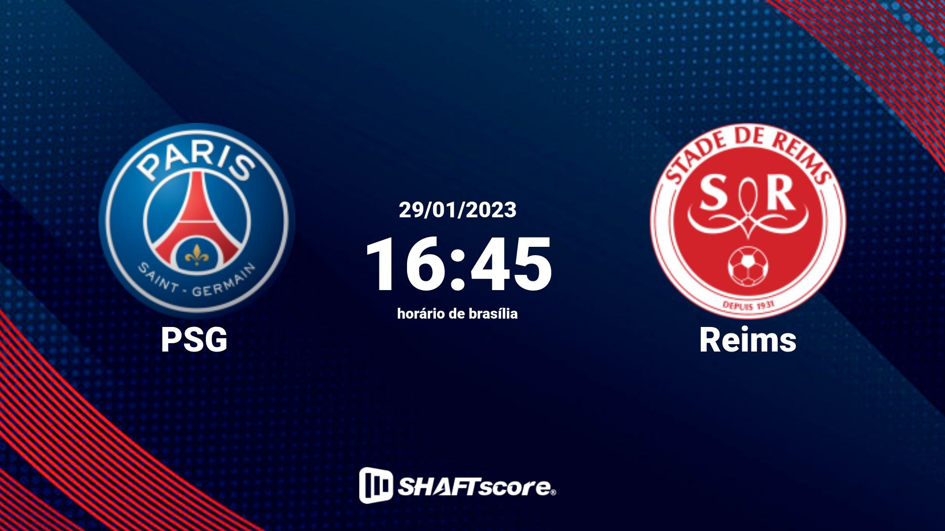 Estatísticas do jogo PSG vs Reims 29.01 16:45