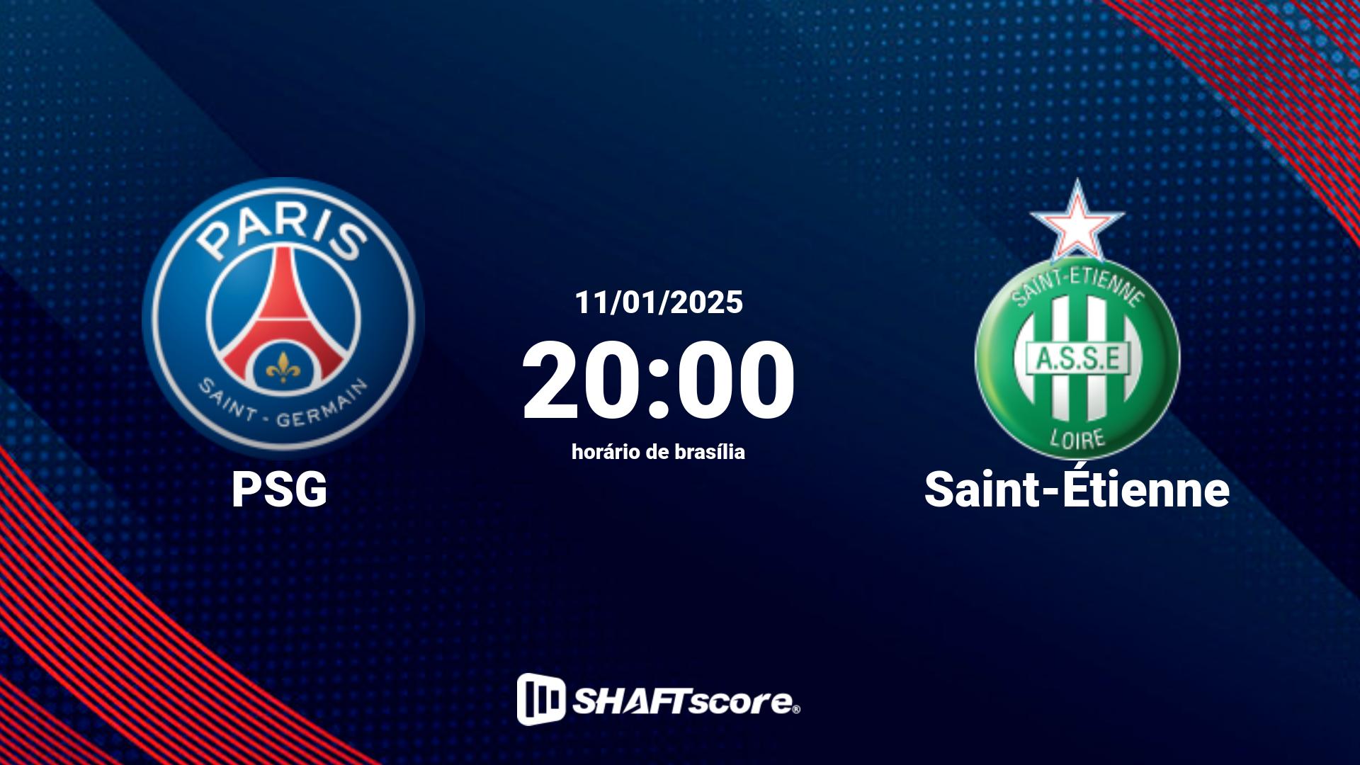 Estatísticas do jogo PSG vs Saint-Étienne 11.01 20:00