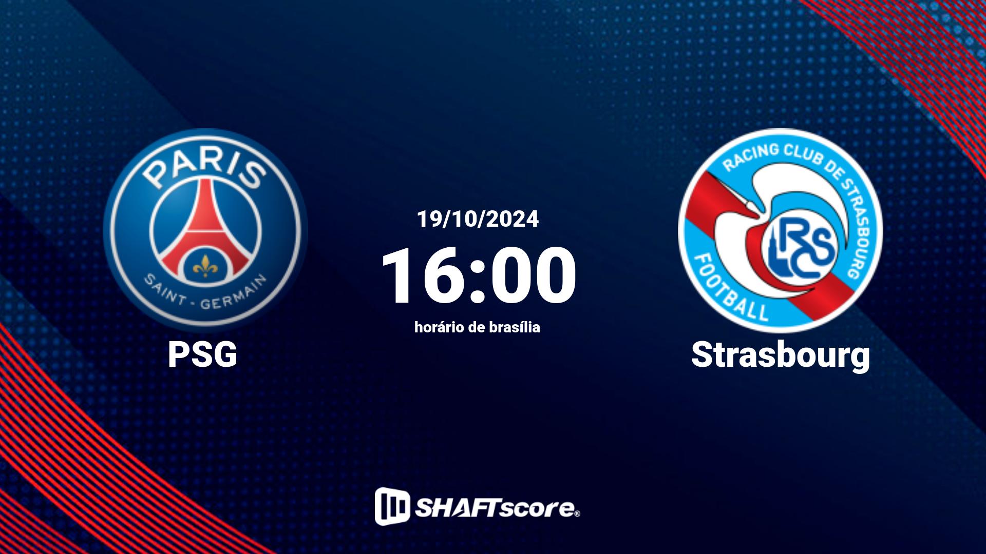 Estatísticas do jogo PSG vs Strasbourg 19.10 16:00