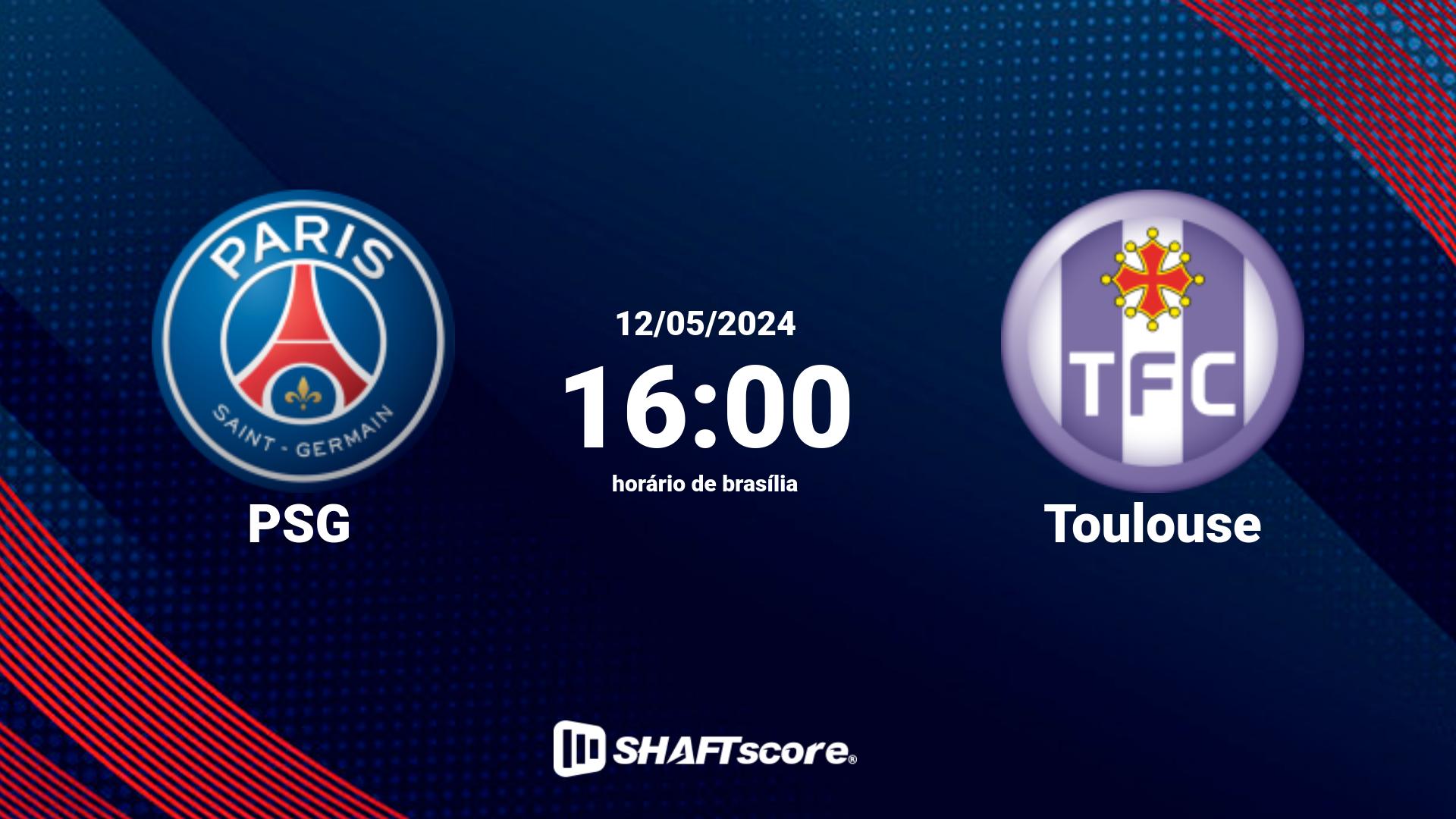 Estatísticas do jogo PSG vs Toulouse 12.05 16:00