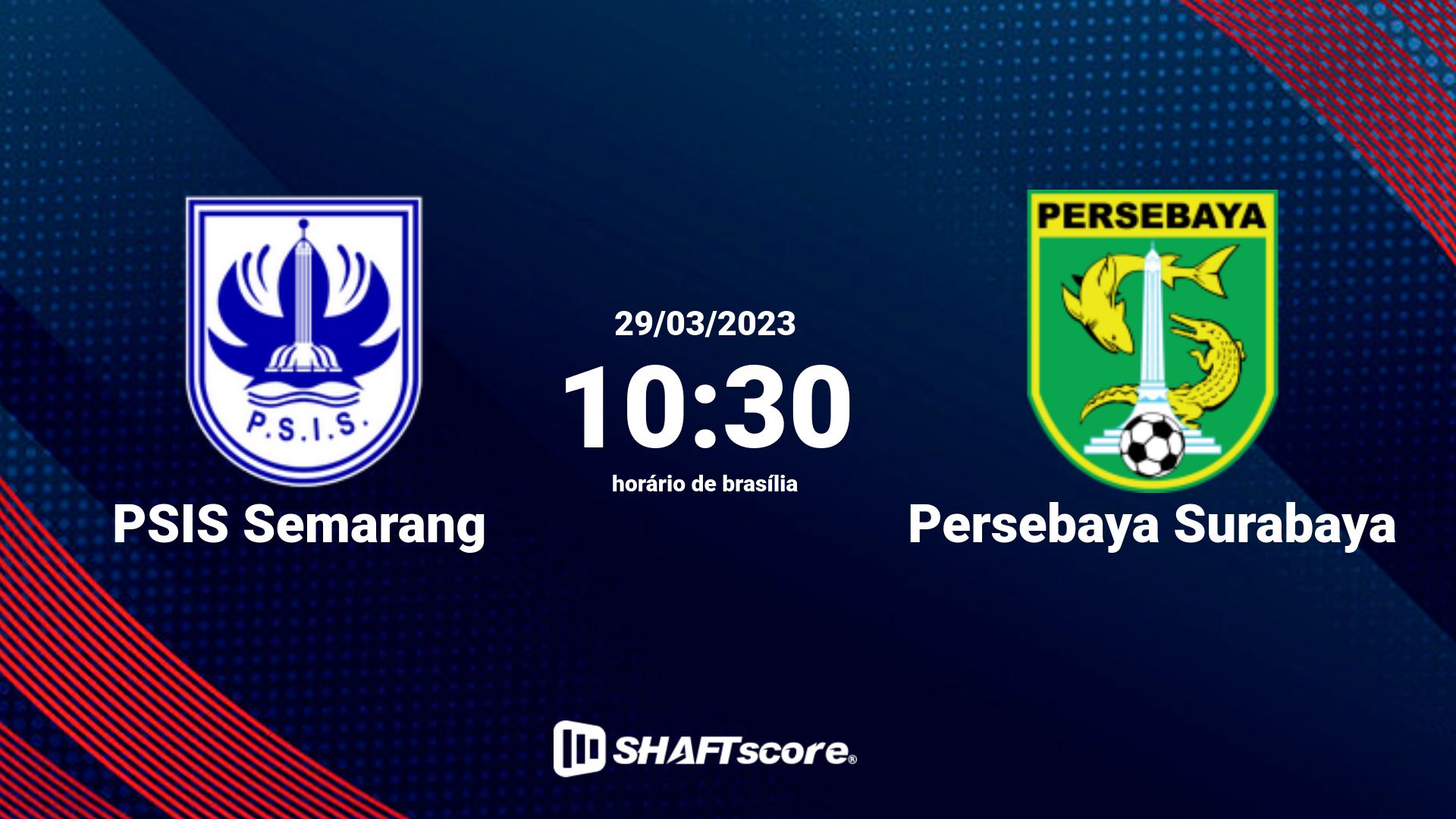 Estatísticas do jogo PSIS Semarang vs Persebaya Surabaya 29.03 10:30