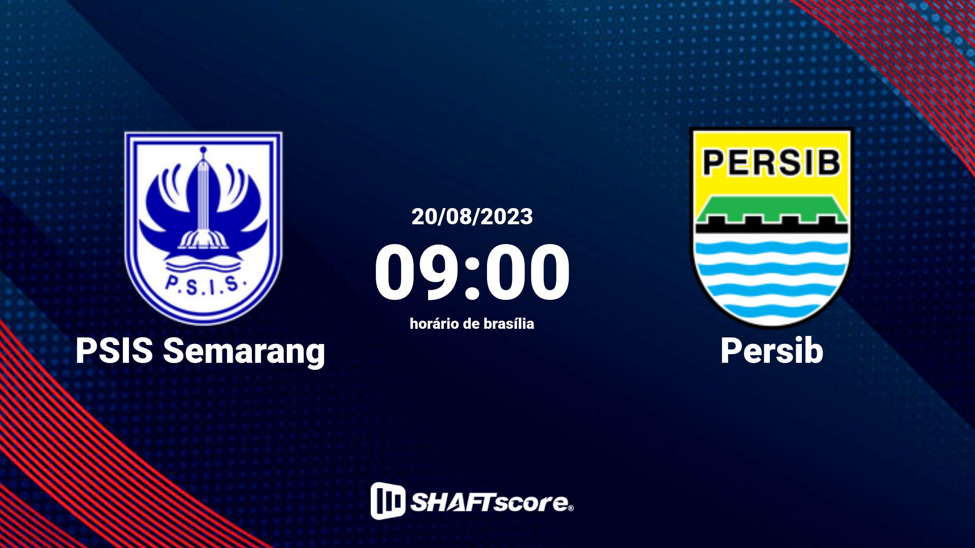 Estatísticas do jogo PSIS Semarang vs Persib 20.08 09:00