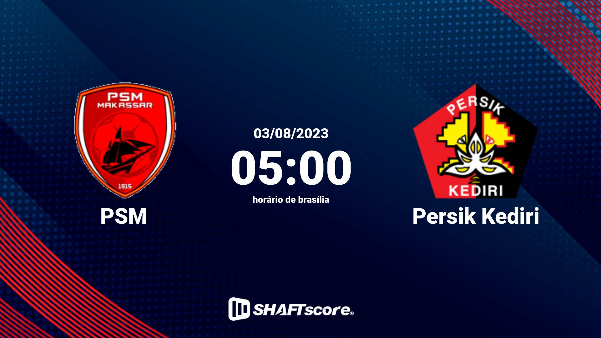 Estatísticas do jogo PSM vs Persik Kediri 03.08 05:00