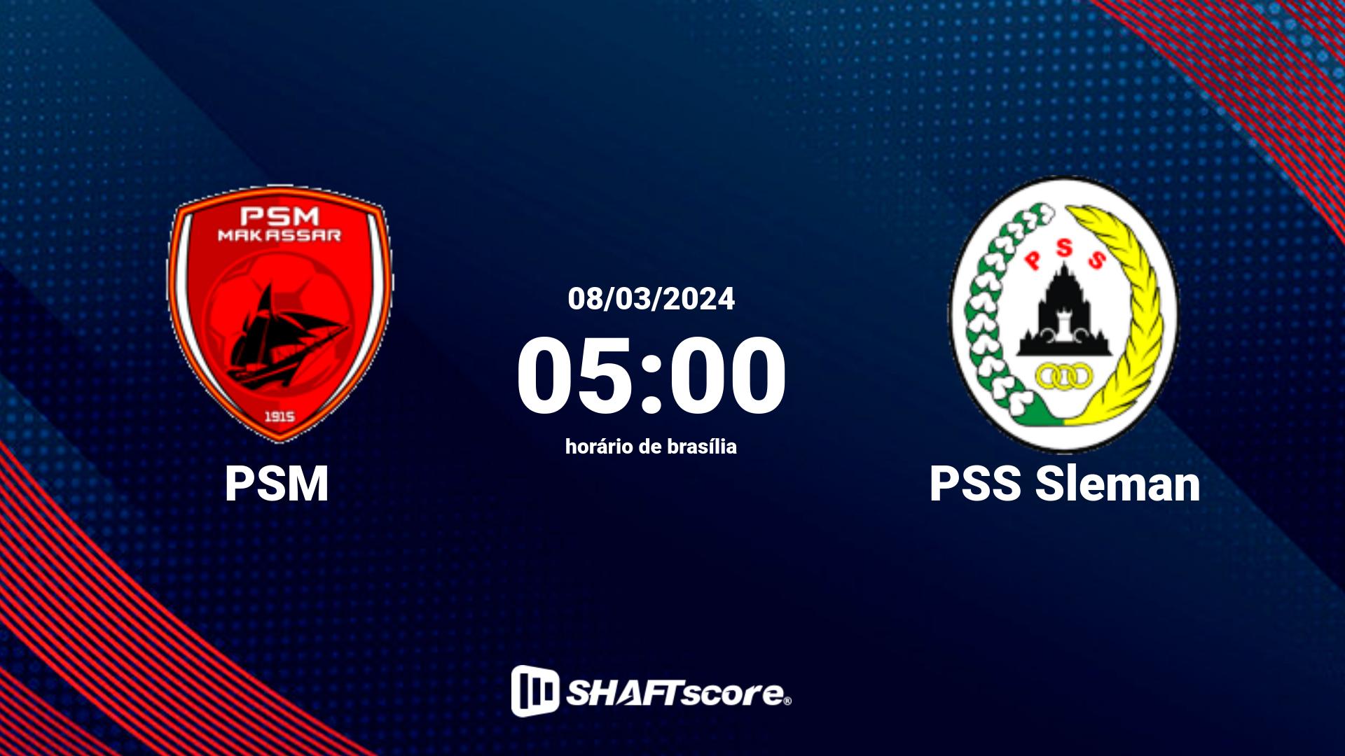 Estatísticas do jogo PSM vs PSS Sleman 08.03 05:00