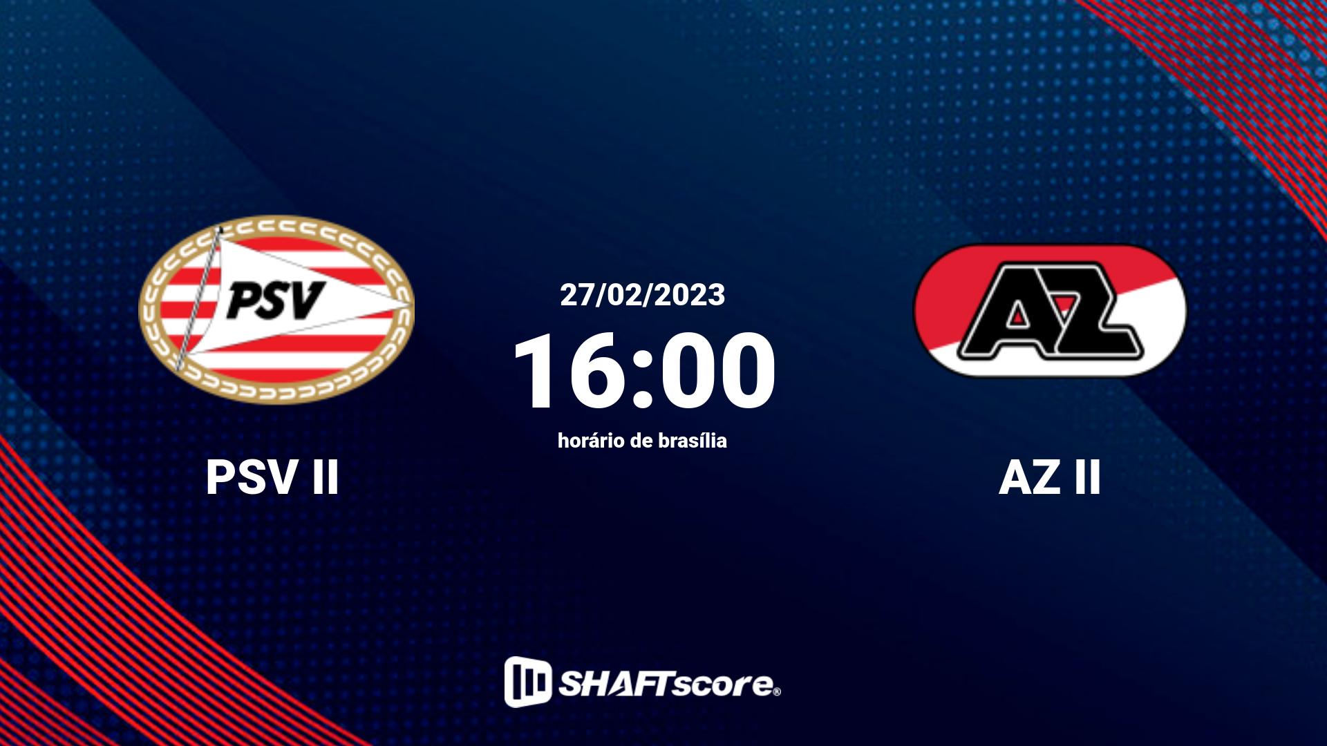 Estatísticas do jogo PSV II vs AZ II 27.02 16:00