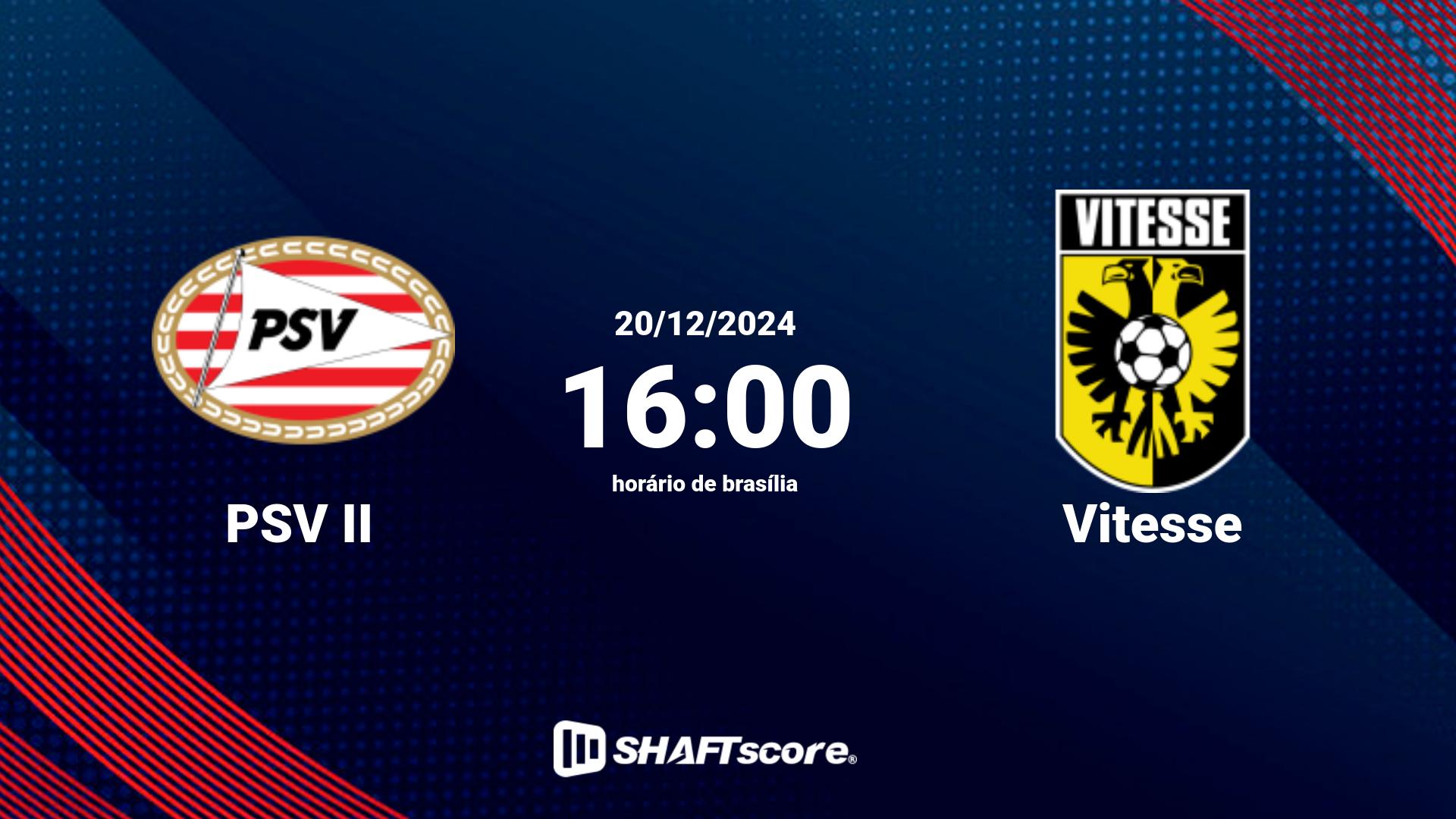 Estatísticas do jogo PSV II vs Vitesse 20.12 16:00