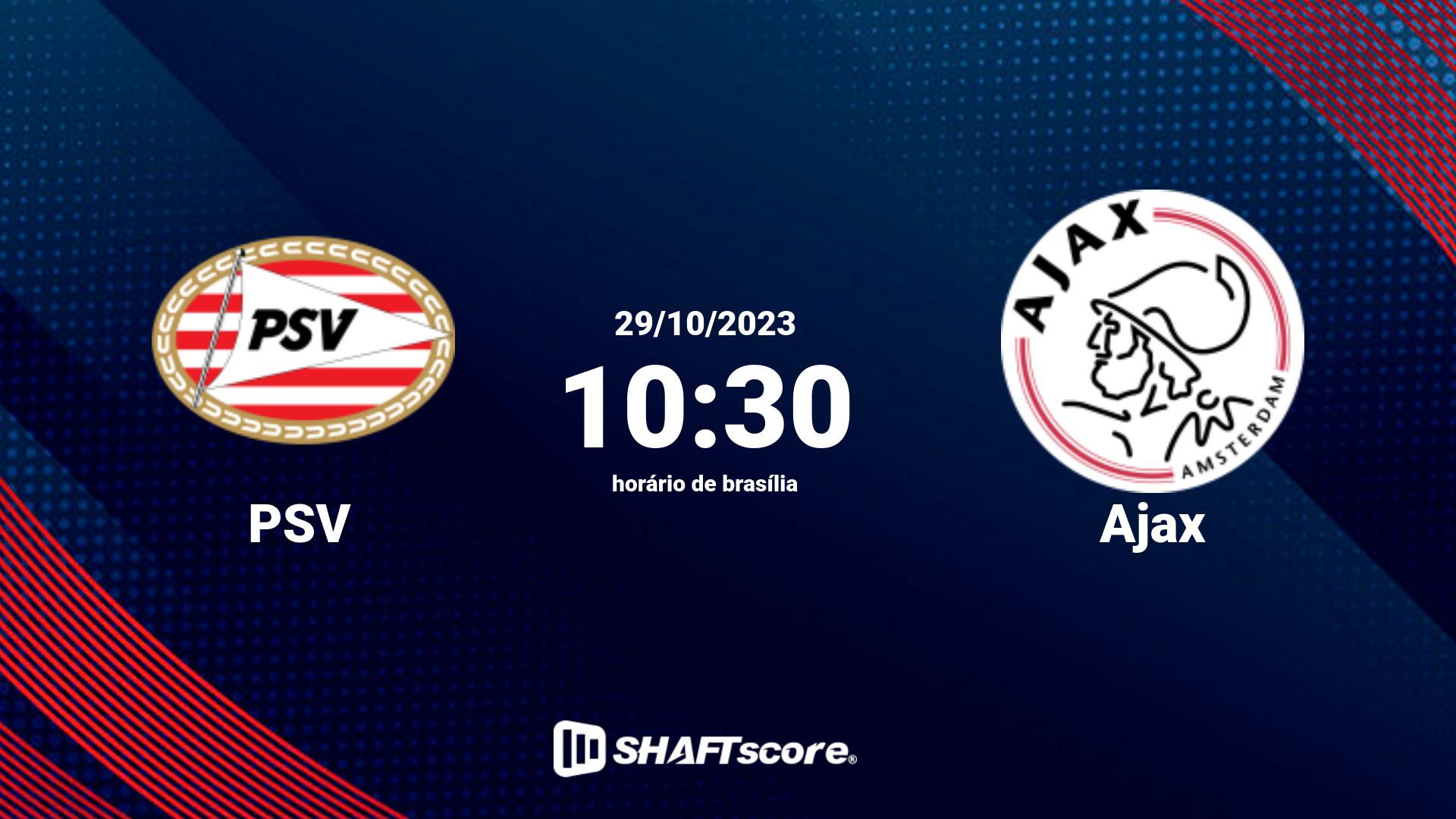 Estatísticas do jogo PSV vs Ajax 29.10 10:30