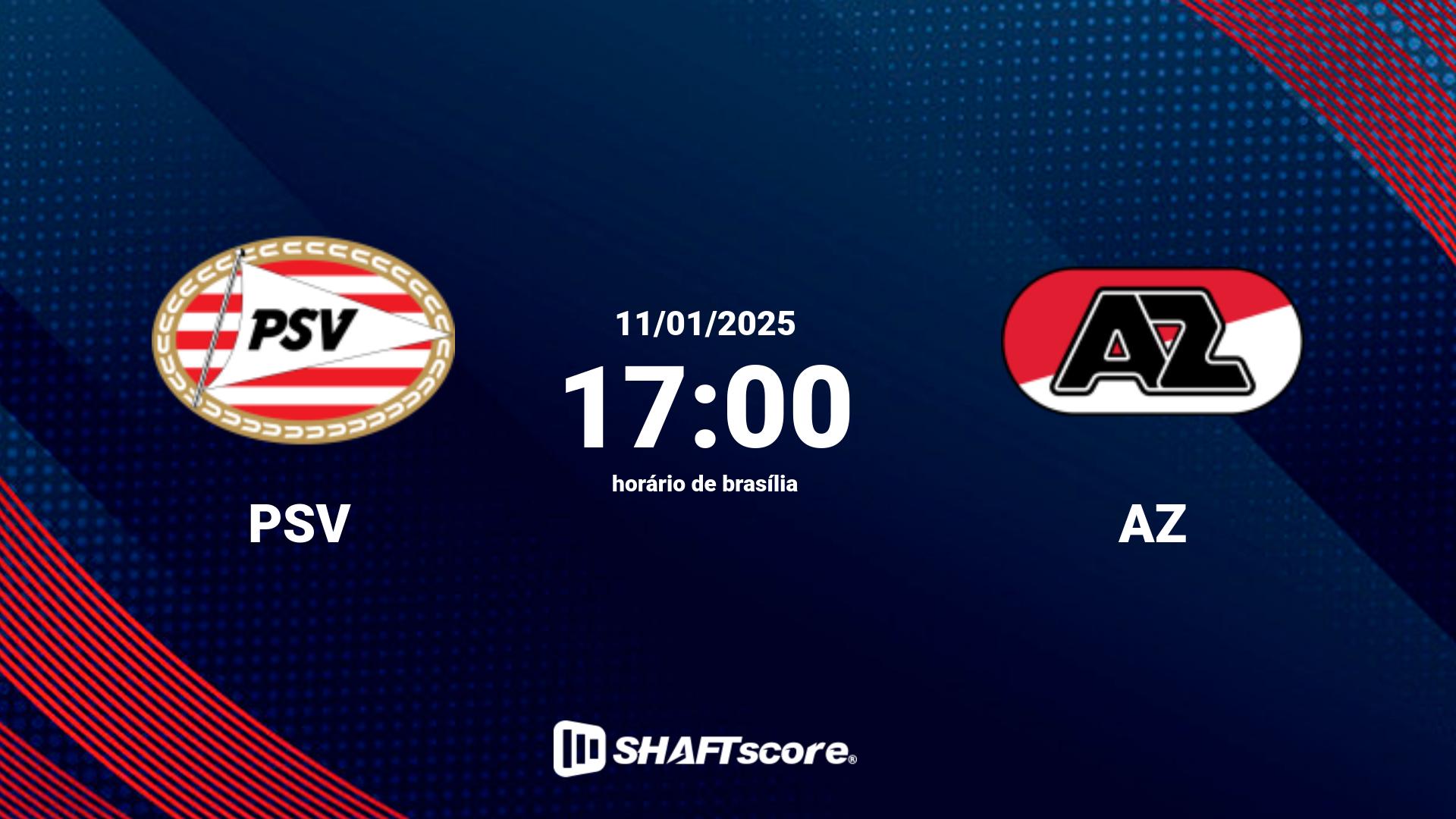 Estatísticas do jogo PSV vs AZ 11.01 17:00