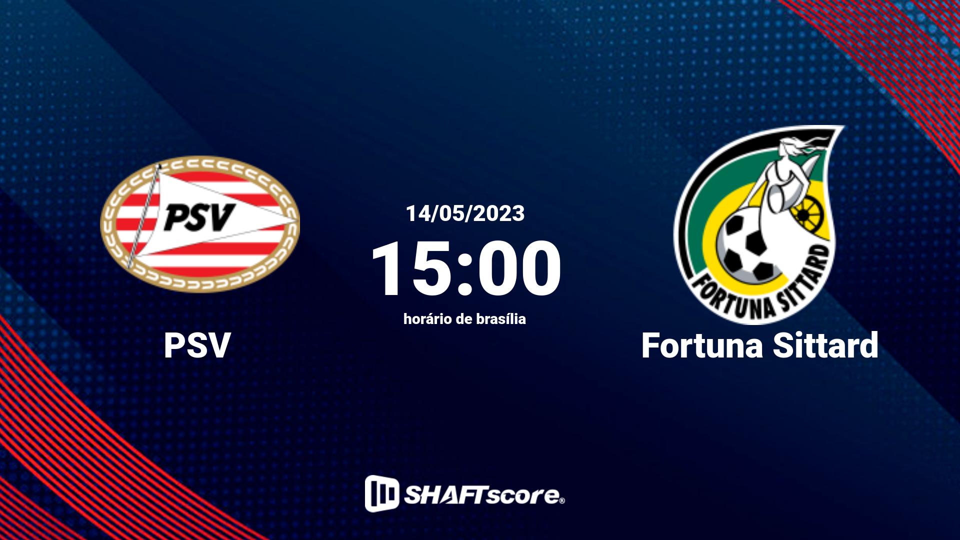 Estatísticas do jogo PSV vs Fortuna Sittard 14.05 15:00