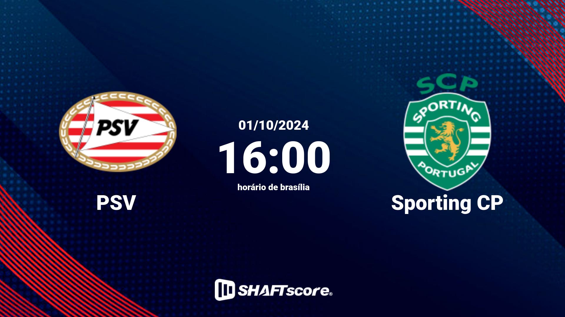 Estatísticas do jogo PSV vs Sporting CP 01.10 16:00