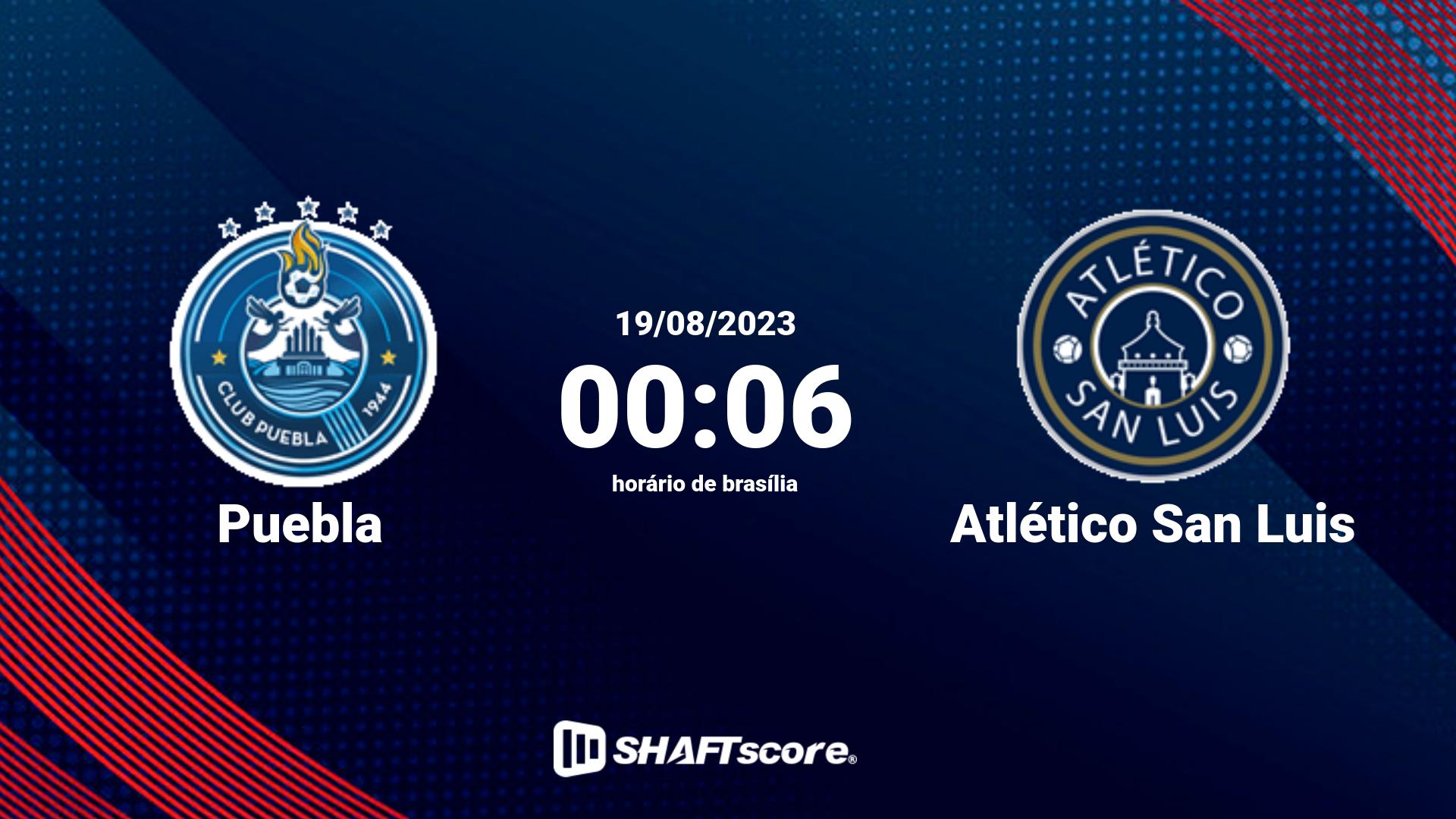 Estatísticas do jogo Puebla vs Atlético San Luis 19.08 00:06