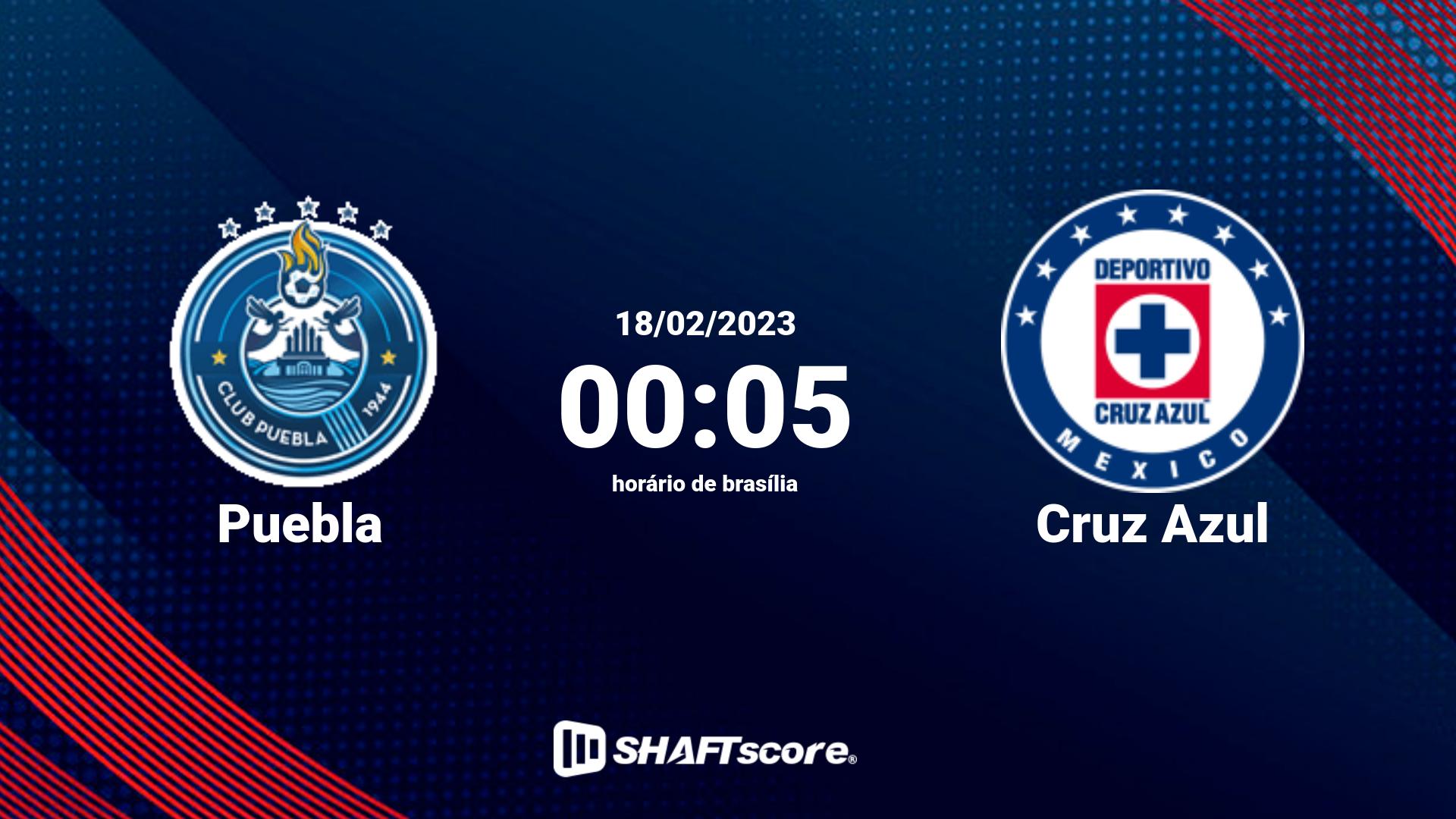 Estatísticas do jogo Puebla vs Cruz Azul 18.02 00:05