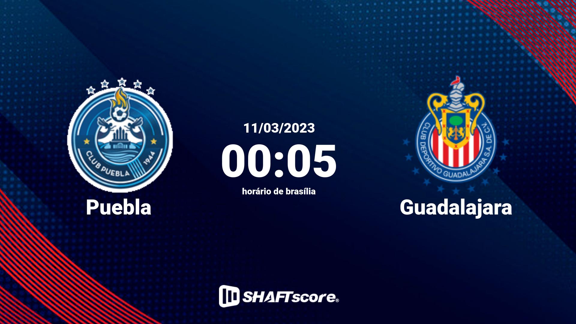 Estatísticas do jogo Puebla vs Guadalajara 11.03 00:05