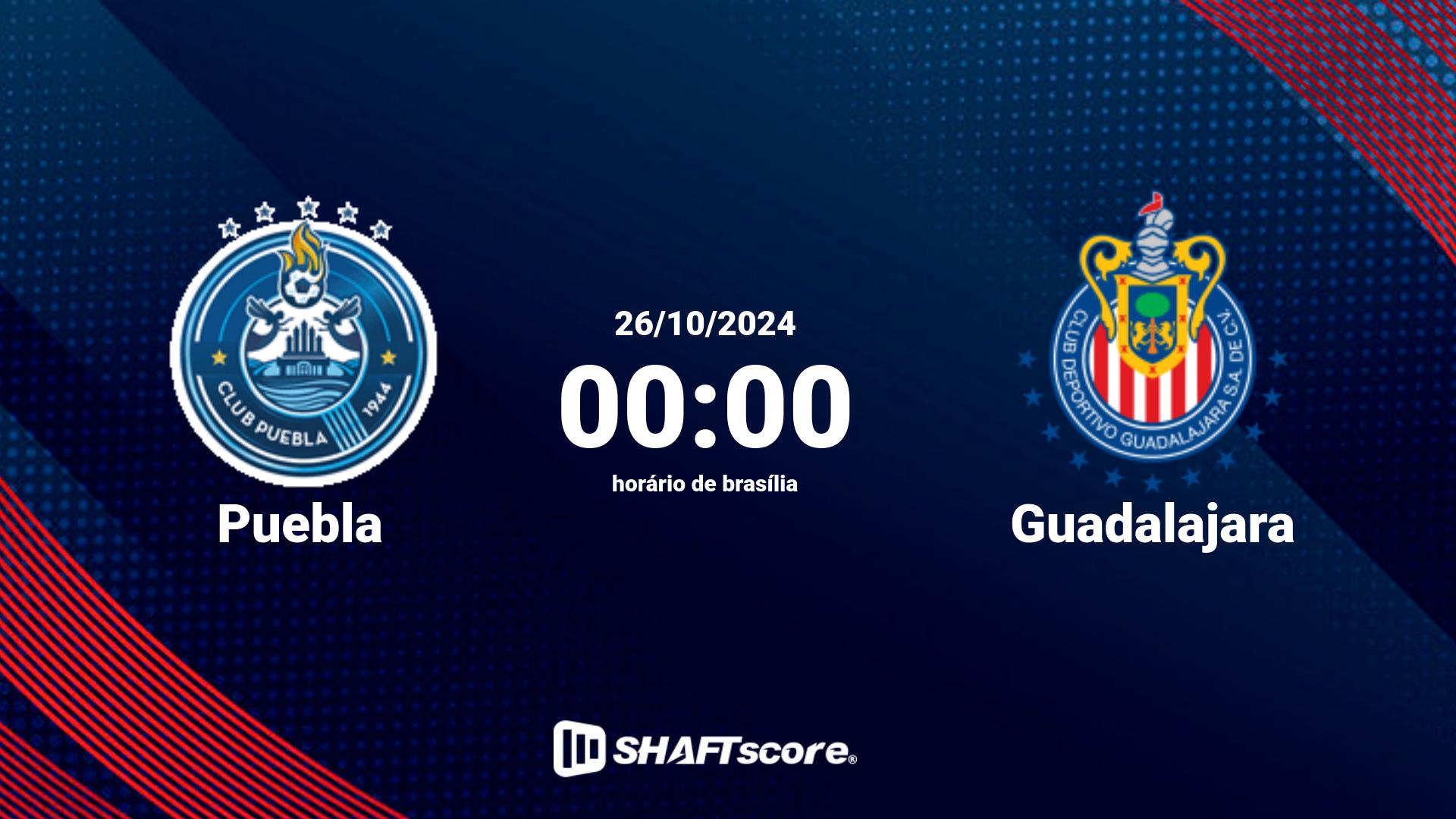 Estatísticas do jogo Puebla vs Guadalajara 26.10 00:00