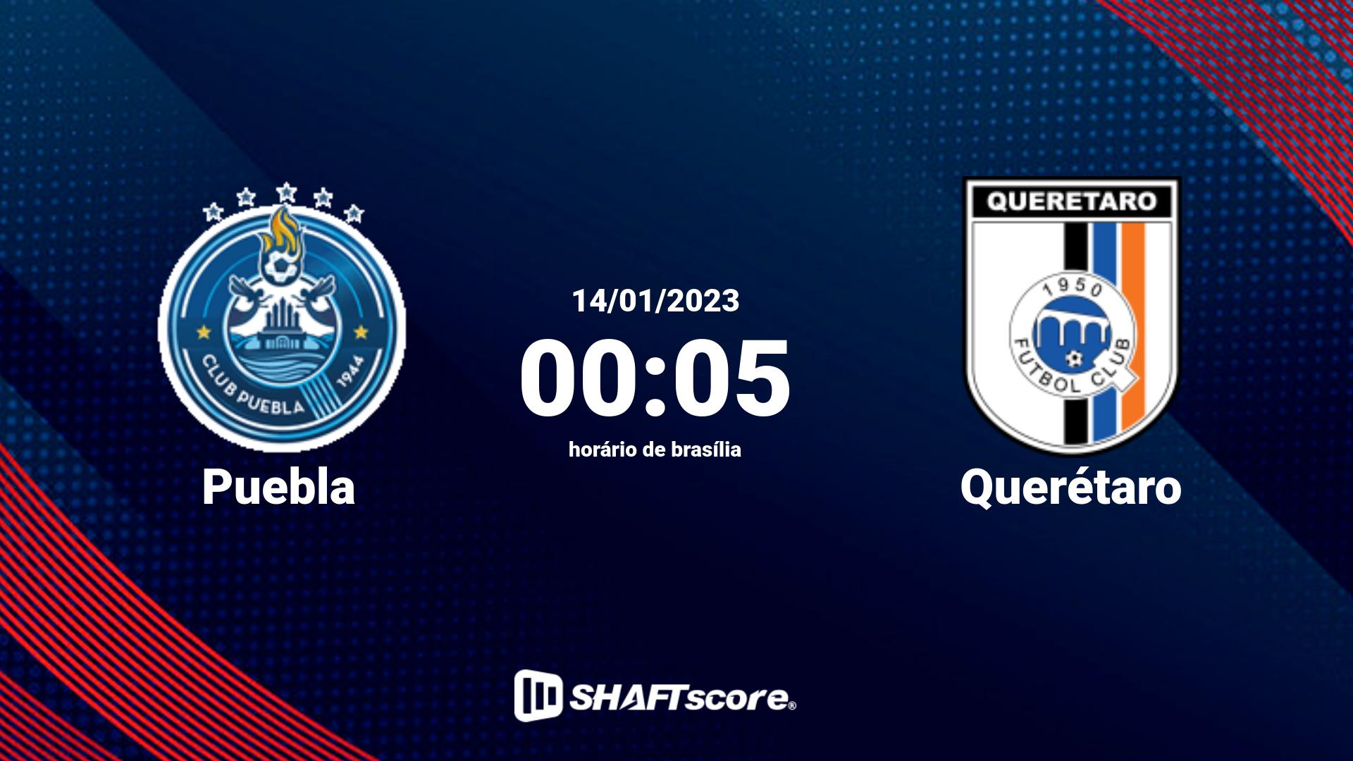 Estatísticas do jogo Puebla vs Querétaro 14.01 00:05