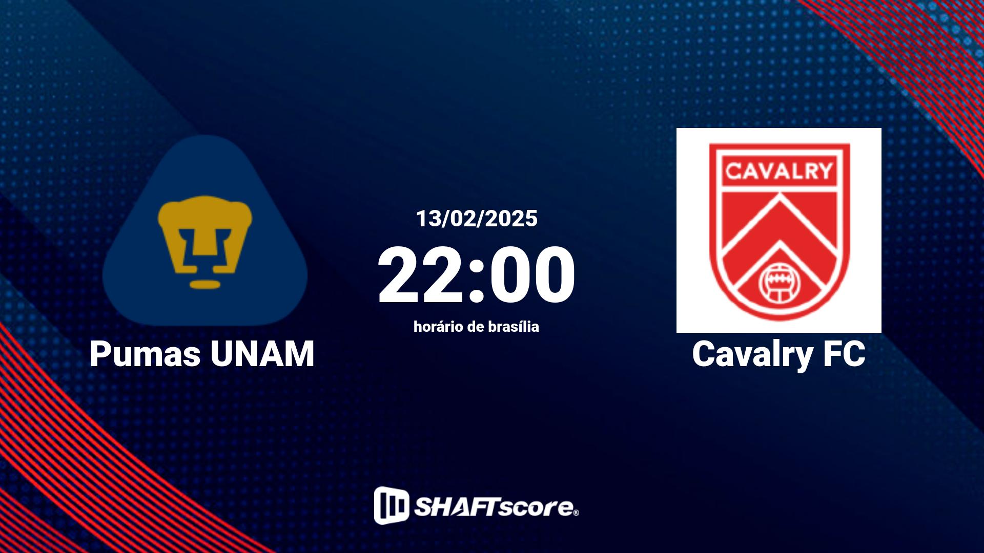 Estatísticas do jogo Pumas UNAM vs Cavalry FC 13.02 22:00