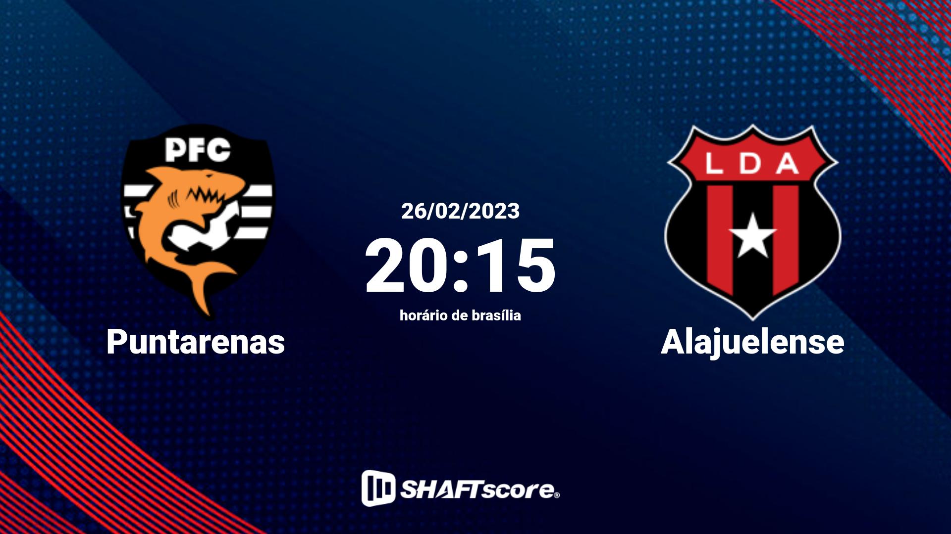 Estatísticas do jogo Puntarenas vs Alajuelense 26.02 20:15