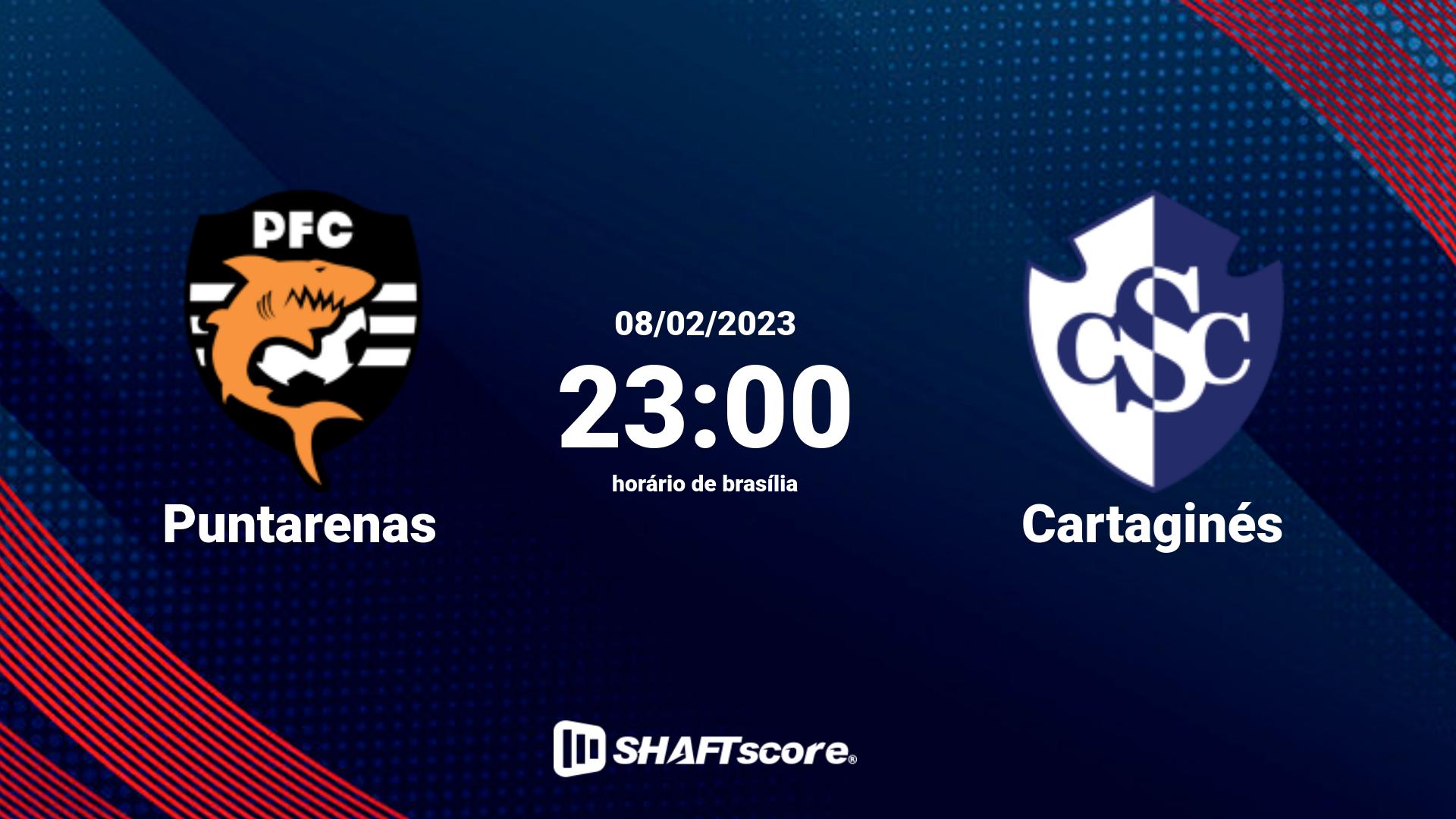 Estatísticas do jogo Puntarenas vs Cartaginés 08.02 23:00