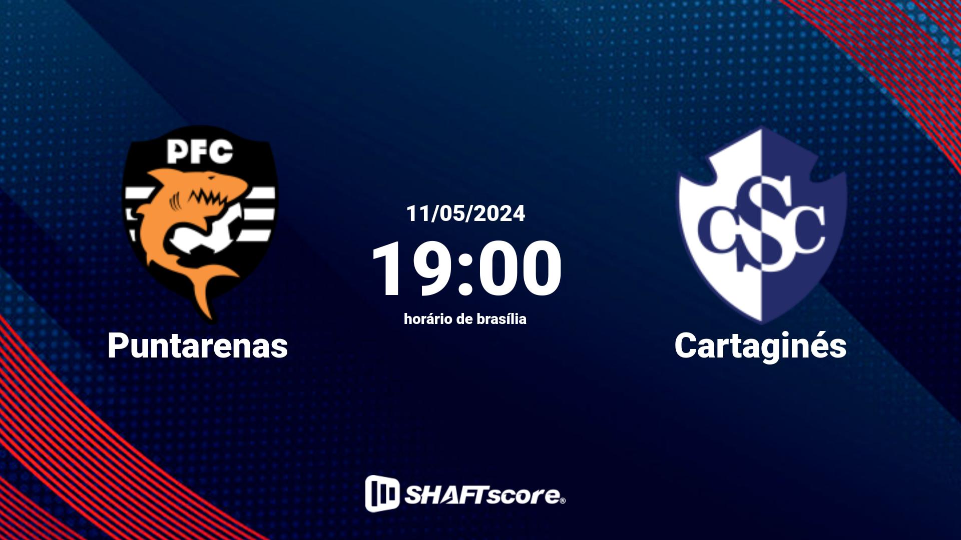 Estatísticas do jogo Puntarenas vs Cartaginés 11.05 19:00