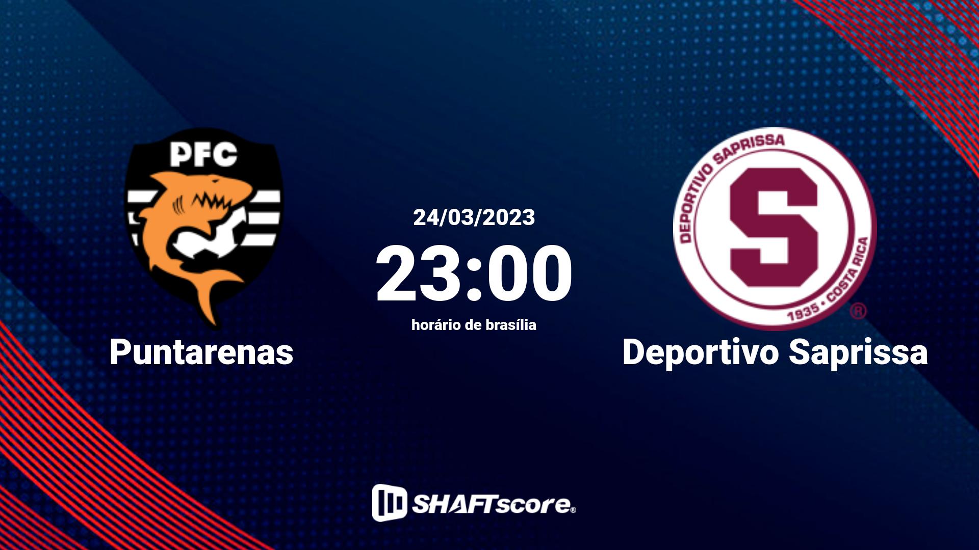 Estatísticas do jogo Puntarenas vs Deportivo Saprissa 24.03 23:00