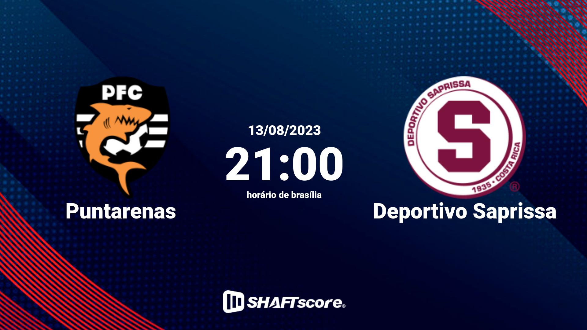 Estatísticas do jogo Puntarenas vs Deportivo Saprissa 13.08 21:00