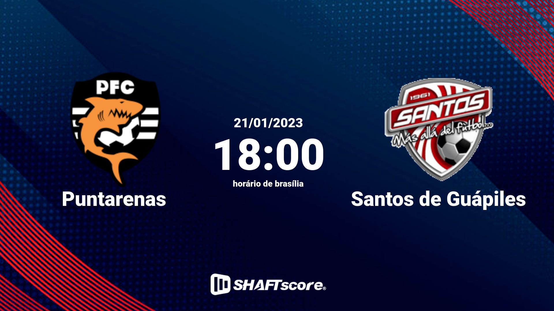 Estatísticas do jogo Puntarenas vs Santos de Guápiles 21.01 18:00